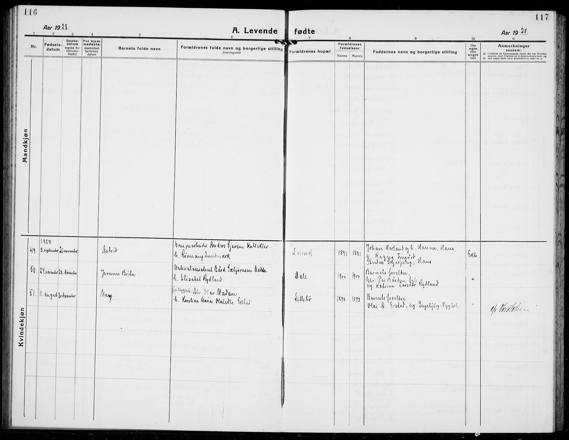 Stord sokneprestembete, AV/SAB-A-78201/H/Hab: Klokkerbok nr. A 4, 1919-1933, s. 116-117