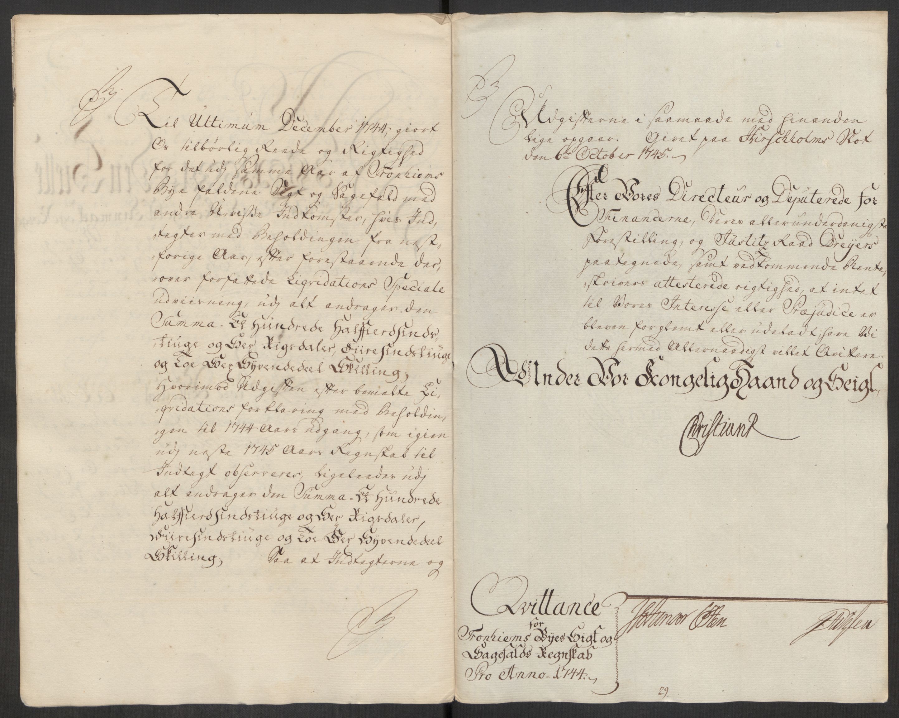 Rentekammeret inntil 1814, Reviderte regnskaper, Byregnskaper, AV/RA-EA-4066/R/Rs/L0541: [S22] Sikt og sakefall, 1743-1746, s. 164