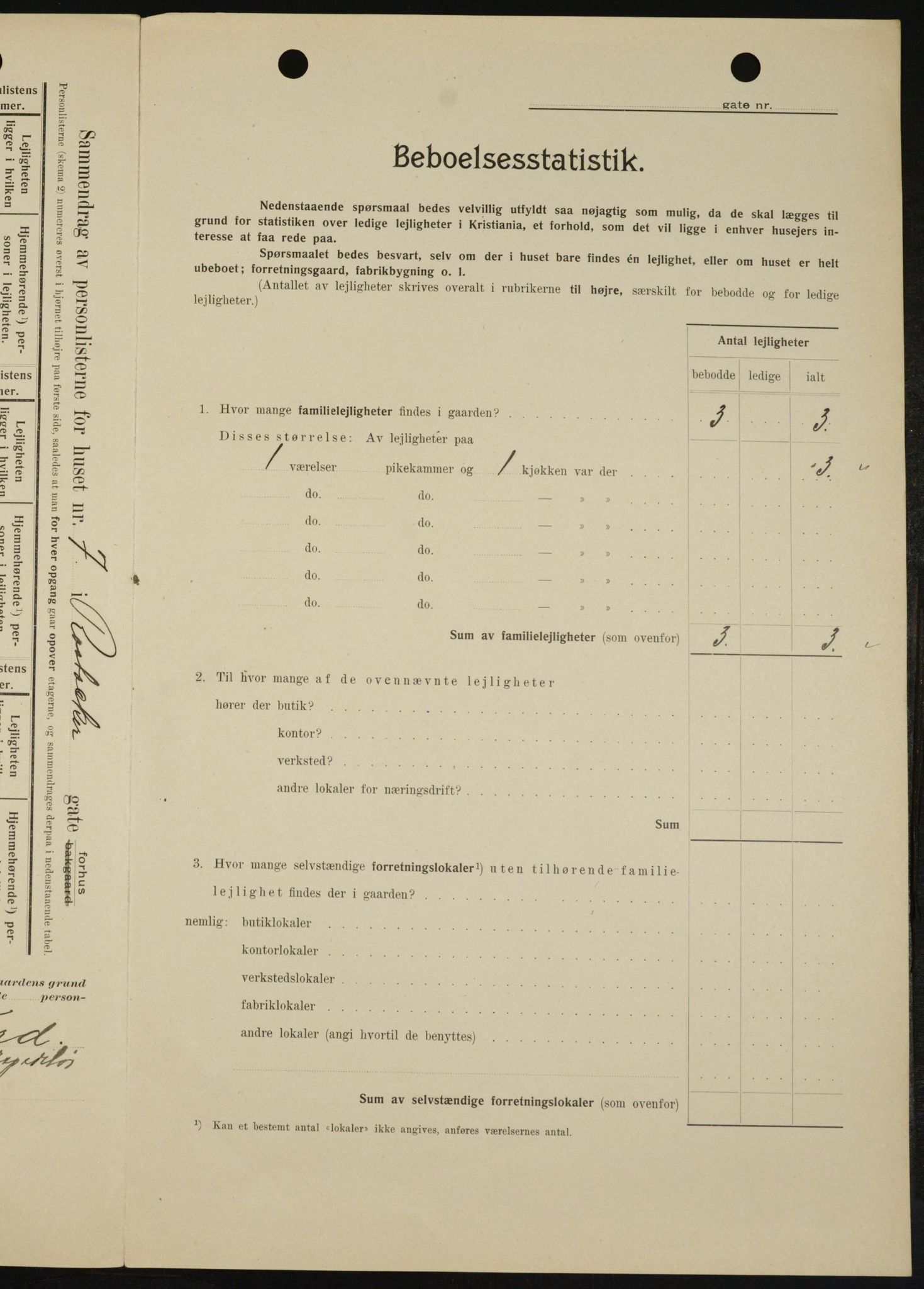 OBA, Kommunal folketelling 1.2.1909 for Kristiania kjøpstad, 1909, s. 76721