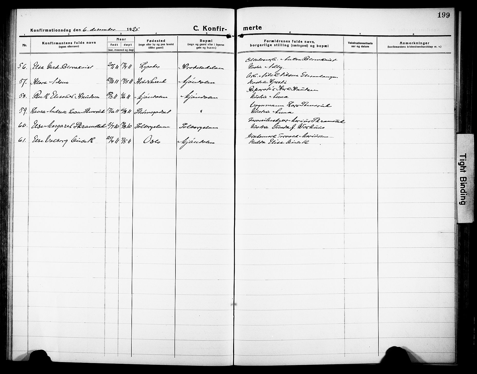 Nedre Eiker kirkebøker, AV/SAKO-A-612/G/Ga/L0006: Klokkerbok nr. 6, 1922-1933, s. 199