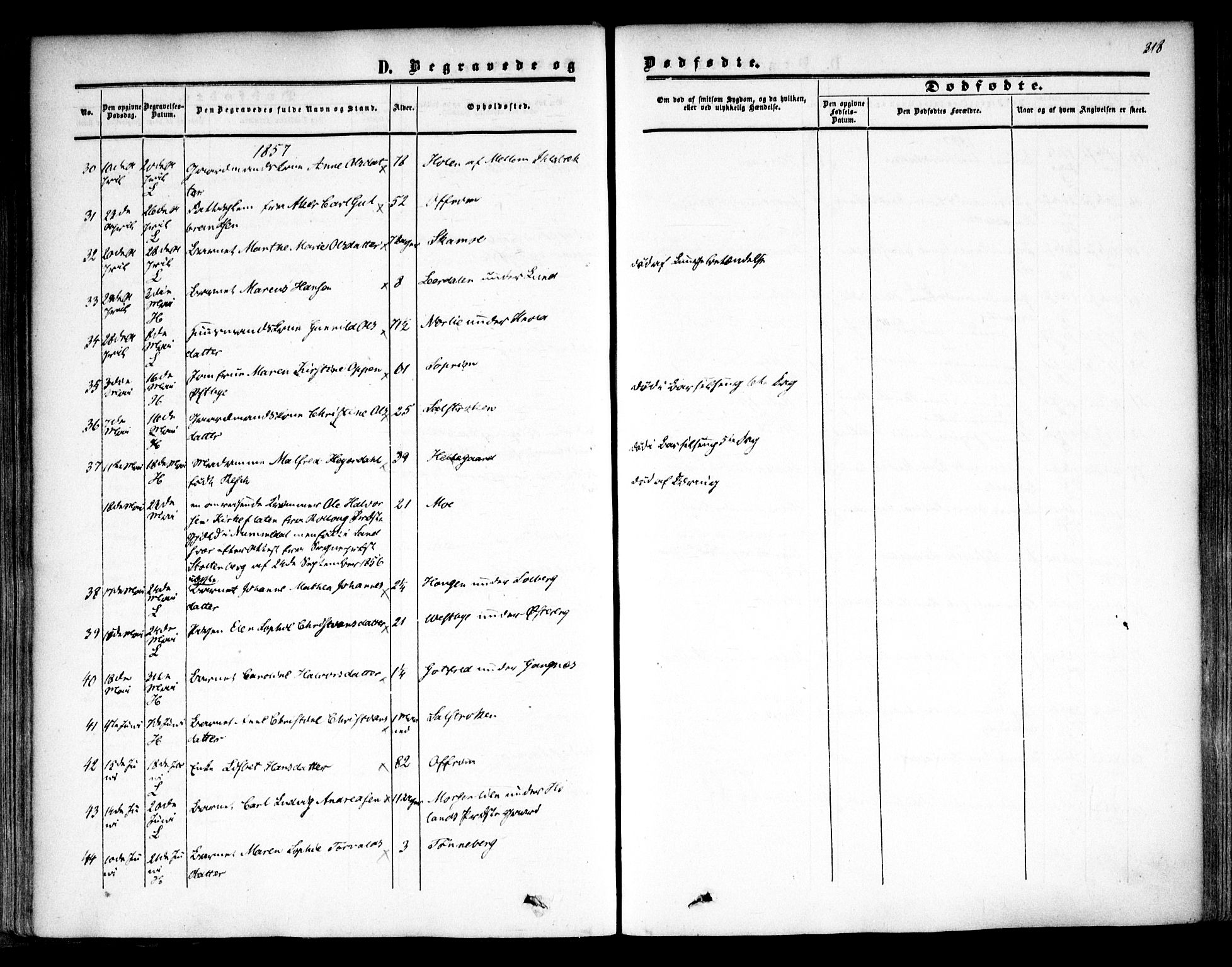 Høland prestekontor Kirkebøker, SAO/A-10346a/F/Fa/L0010: Ministerialbok nr. I 10, 1854-1861, s. 318