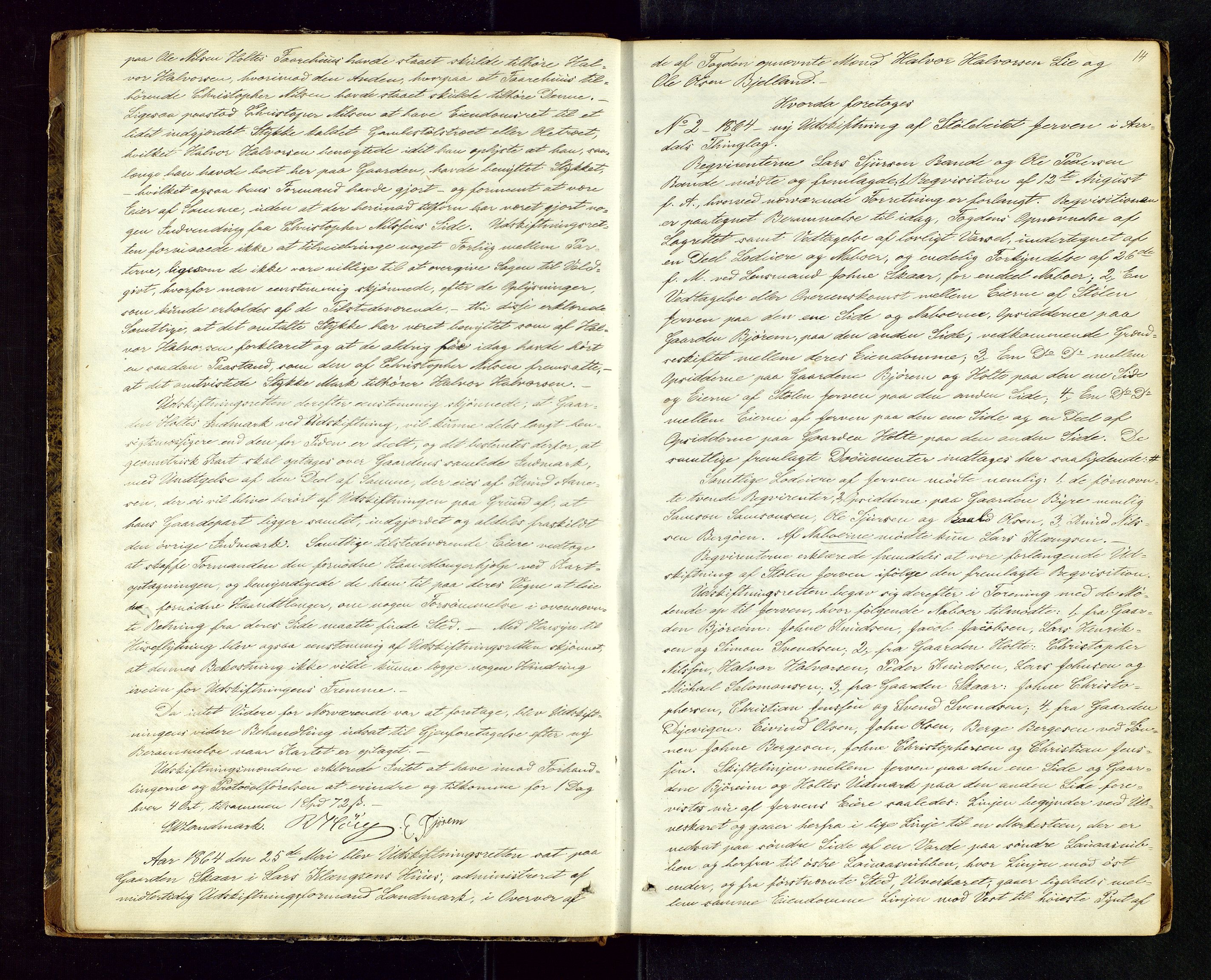 Rogaland jordskifterett, AV/SAST-A-102426/Oa/L0029: Forhandlingsprotokoll, 1863-1866, s. 14