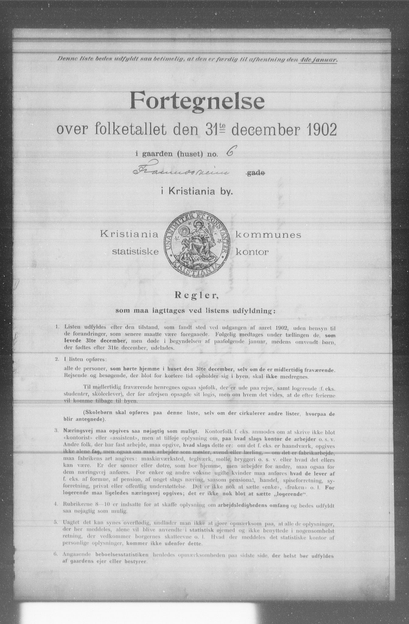 OBA, Kommunal folketelling 31.12.1902 for Kristiania kjøpstad, 1902, s. 4938