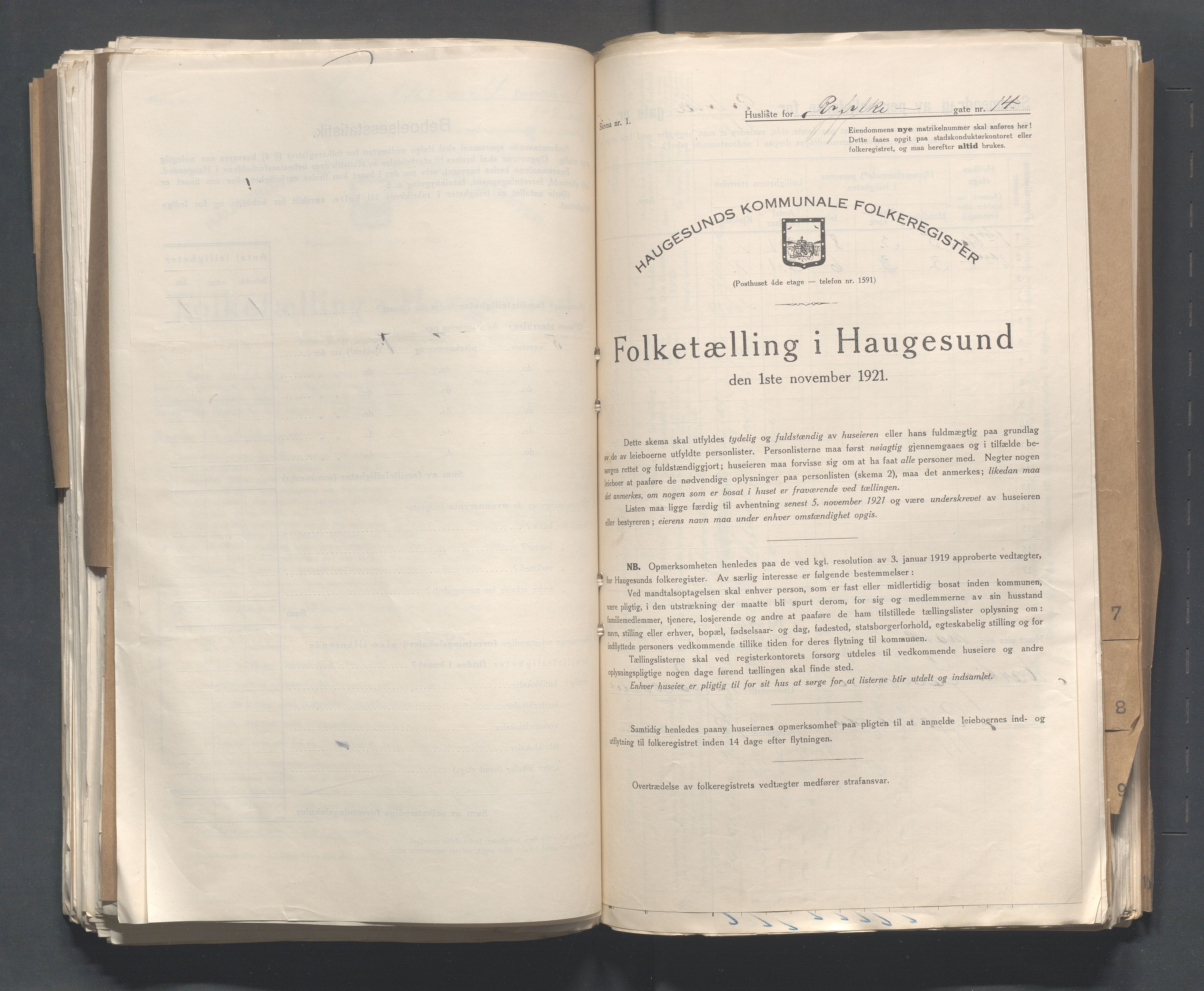 IKAR, Kommunal folketelling 1.11.1921 for Haugesund, 1921, s. 3418