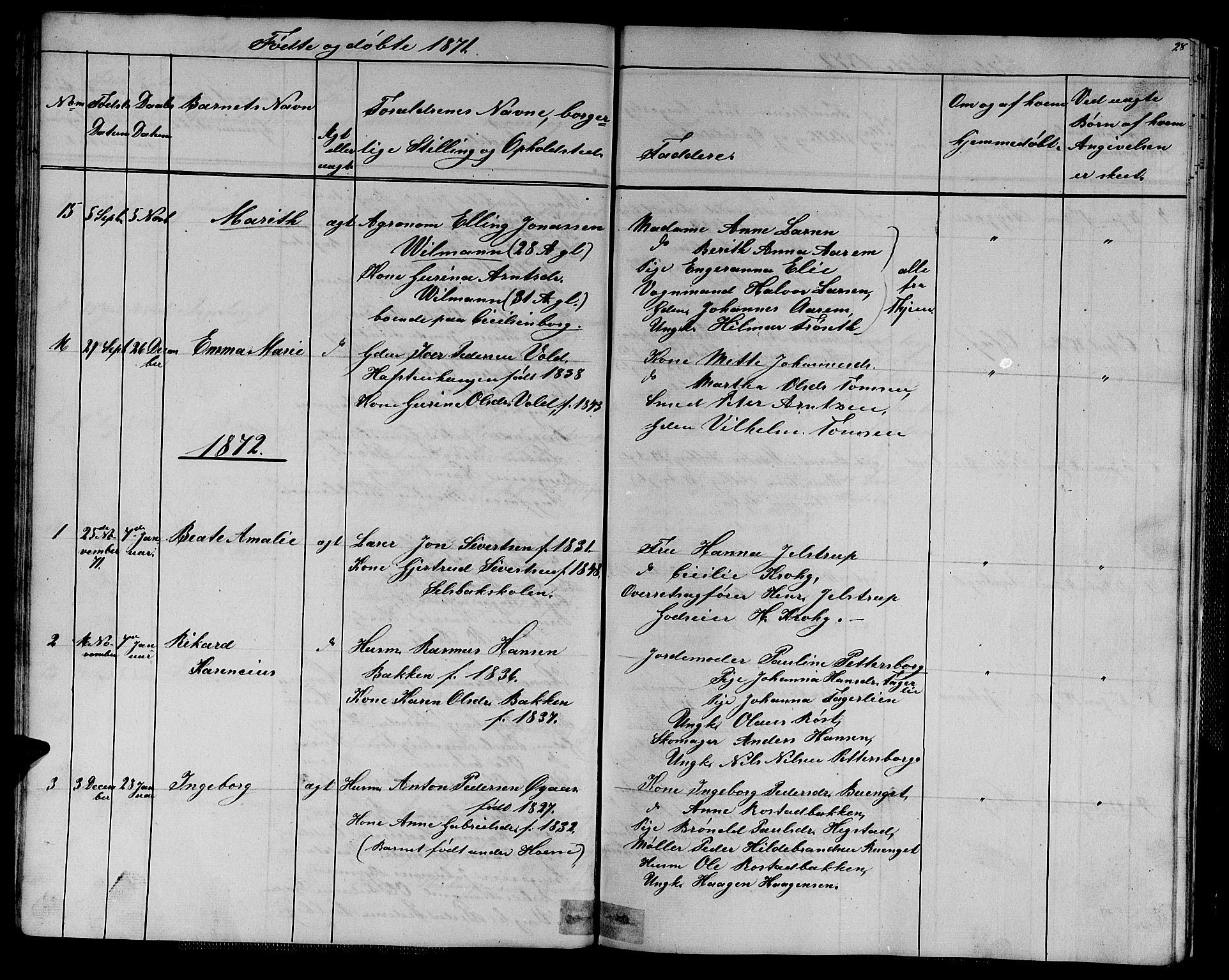 Ministerialprotokoller, klokkerbøker og fødselsregistre - Sør-Trøndelag, SAT/A-1456/611/L0353: Klokkerbok nr. 611C01, 1854-1881, s. 28