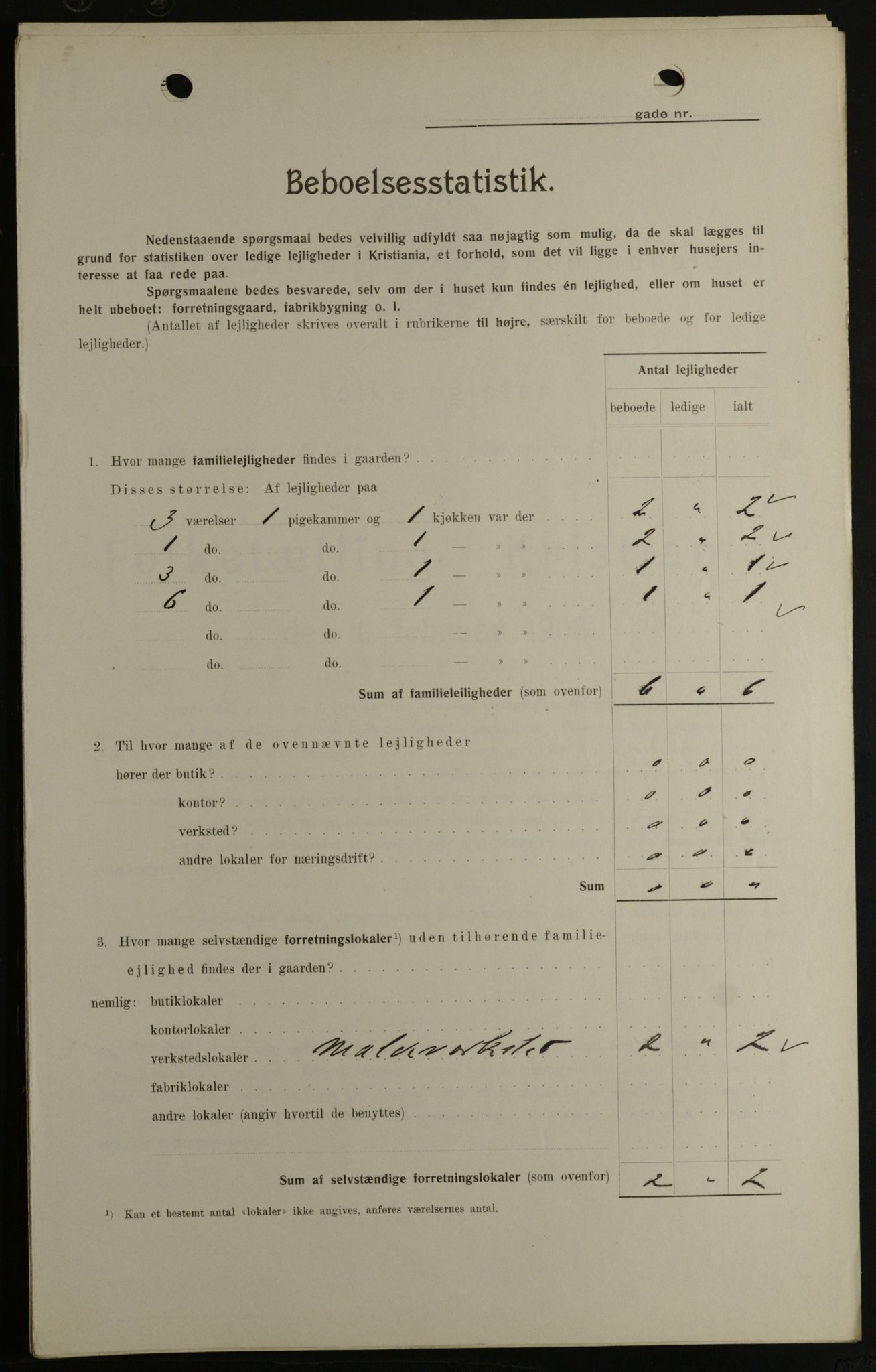 OBA, Kommunal folketelling 1.2.1908 for Kristiania kjøpstad, 1908, s. 43871