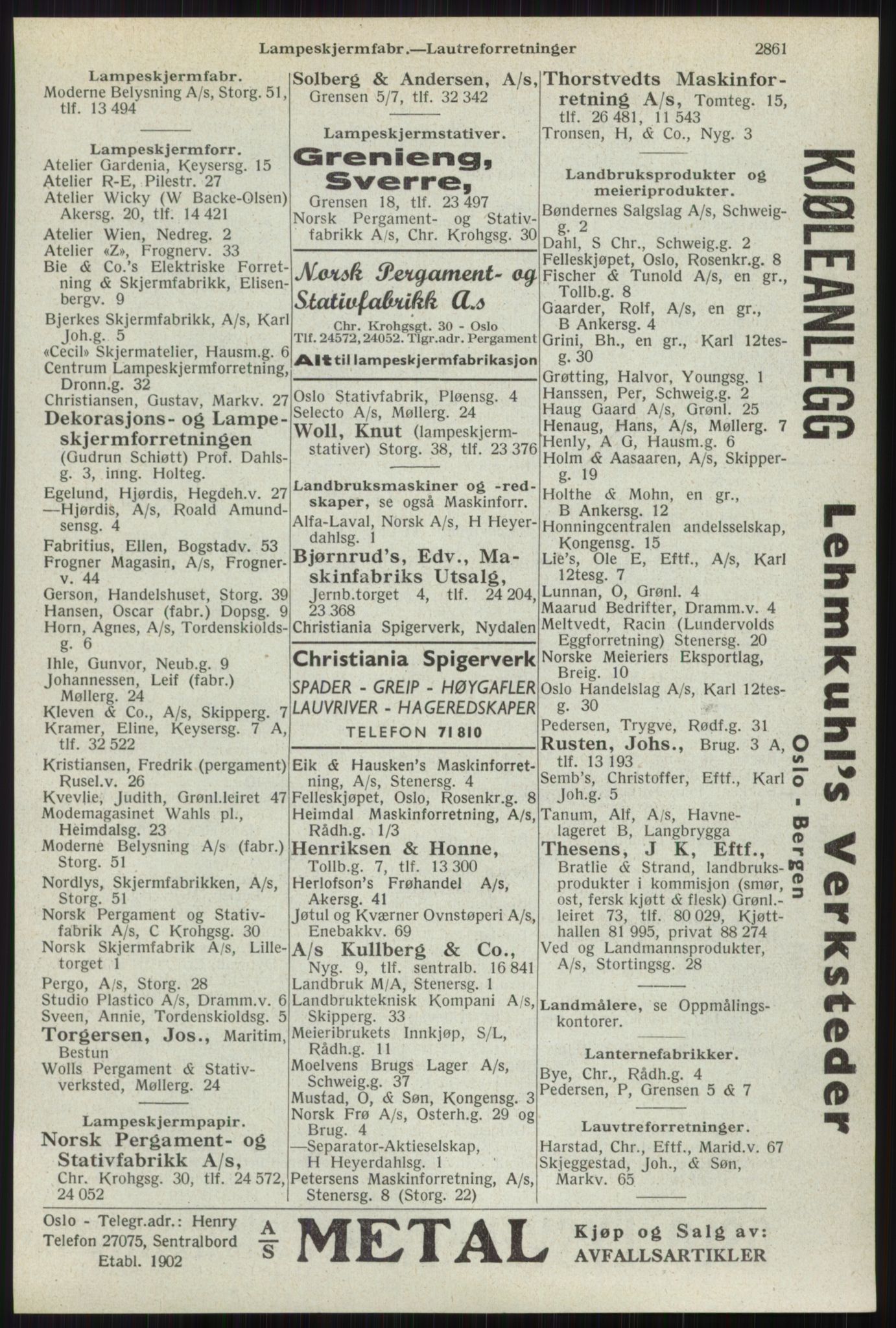 Kristiania/Oslo adressebok, PUBL/-, 1941, s. 2861