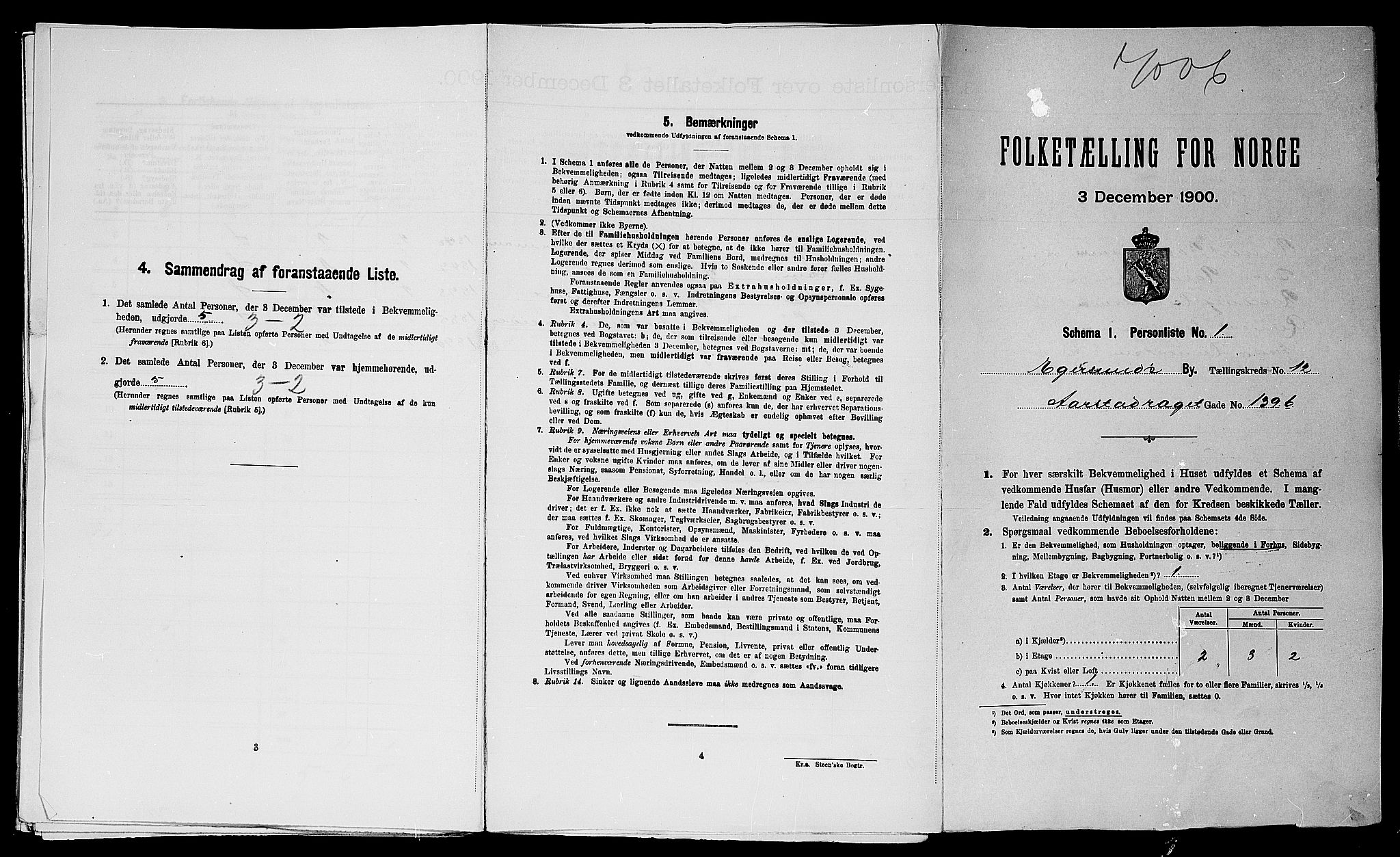 SAST, Folketelling 1900 for 1101 Egersund ladested, 1900, s. 1281