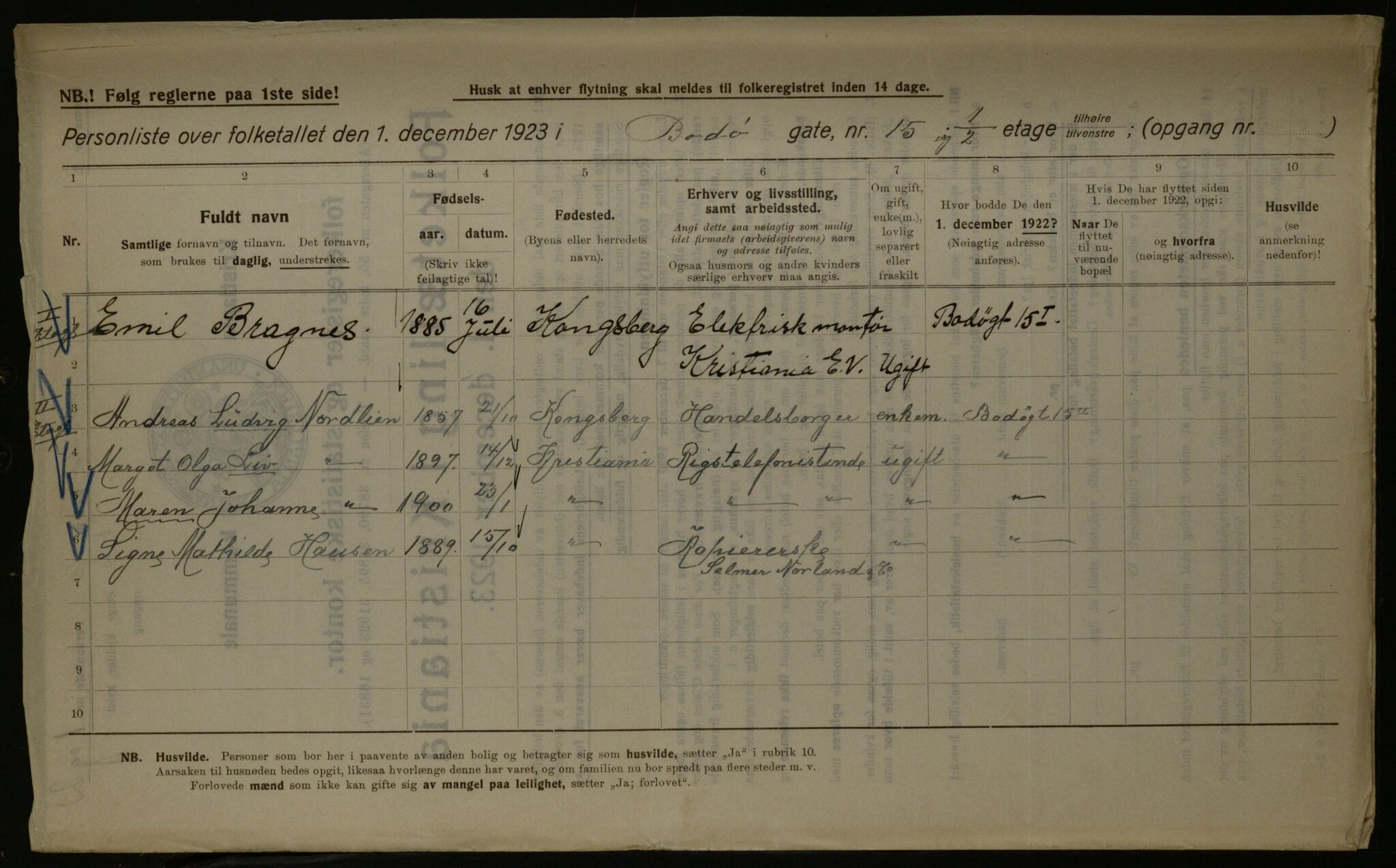 OBA, Kommunal folketelling 1.12.1923 for Kristiania, 1923, s. 7823