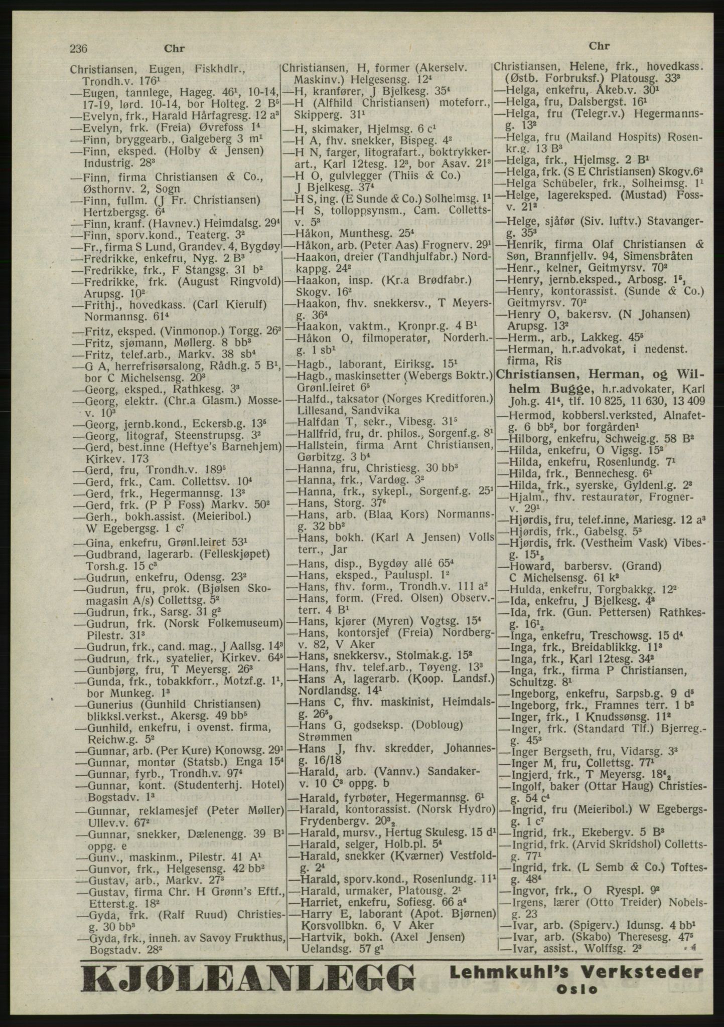 Kristiania/Oslo adressebok, PUBL/-, 1945, s. 232