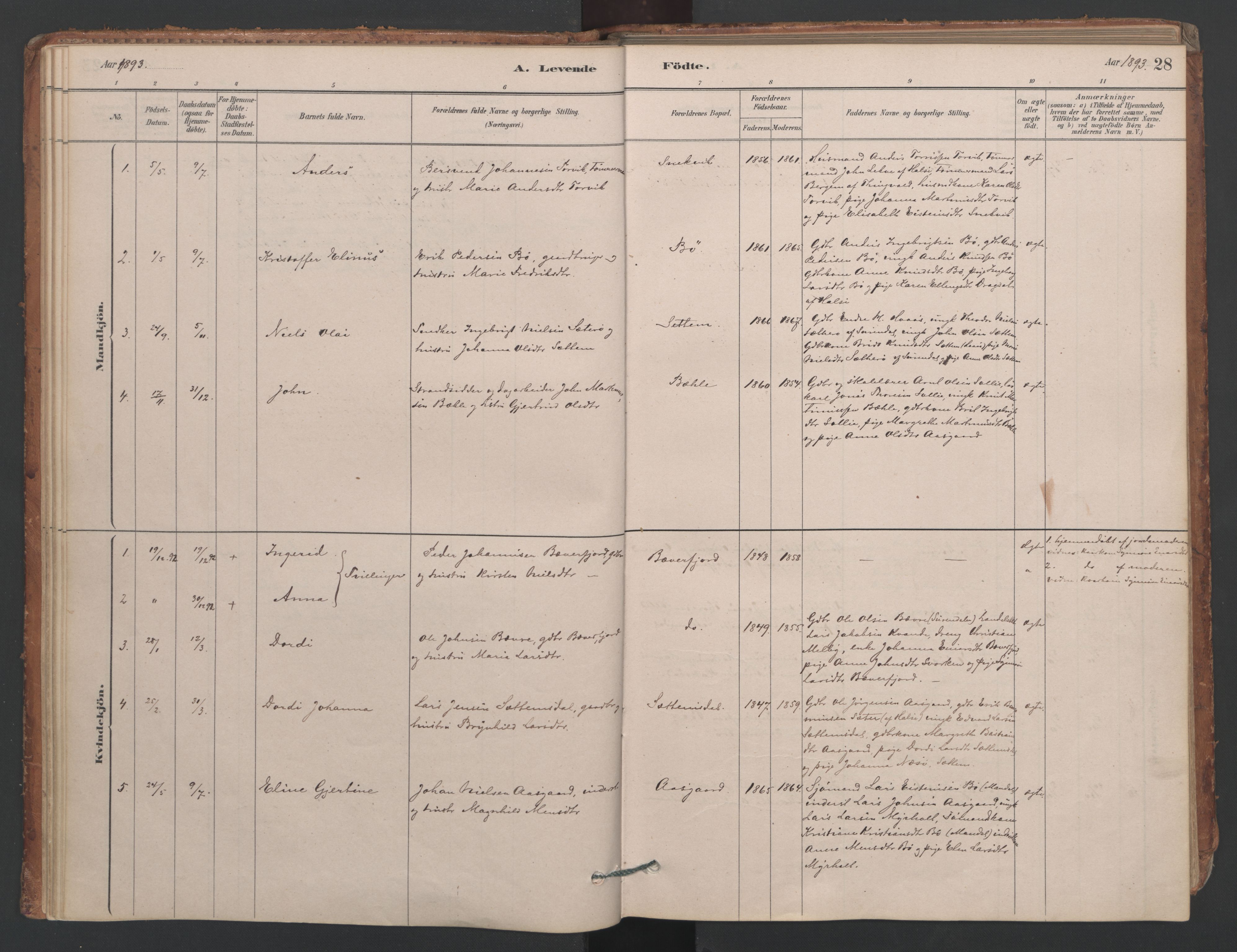 Ministerialprotokoller, klokkerbøker og fødselsregistre - Møre og Romsdal, SAT/A-1454/594/L1036: Ministerialbok nr. 594A02 (?), 1879-1910, s. 28