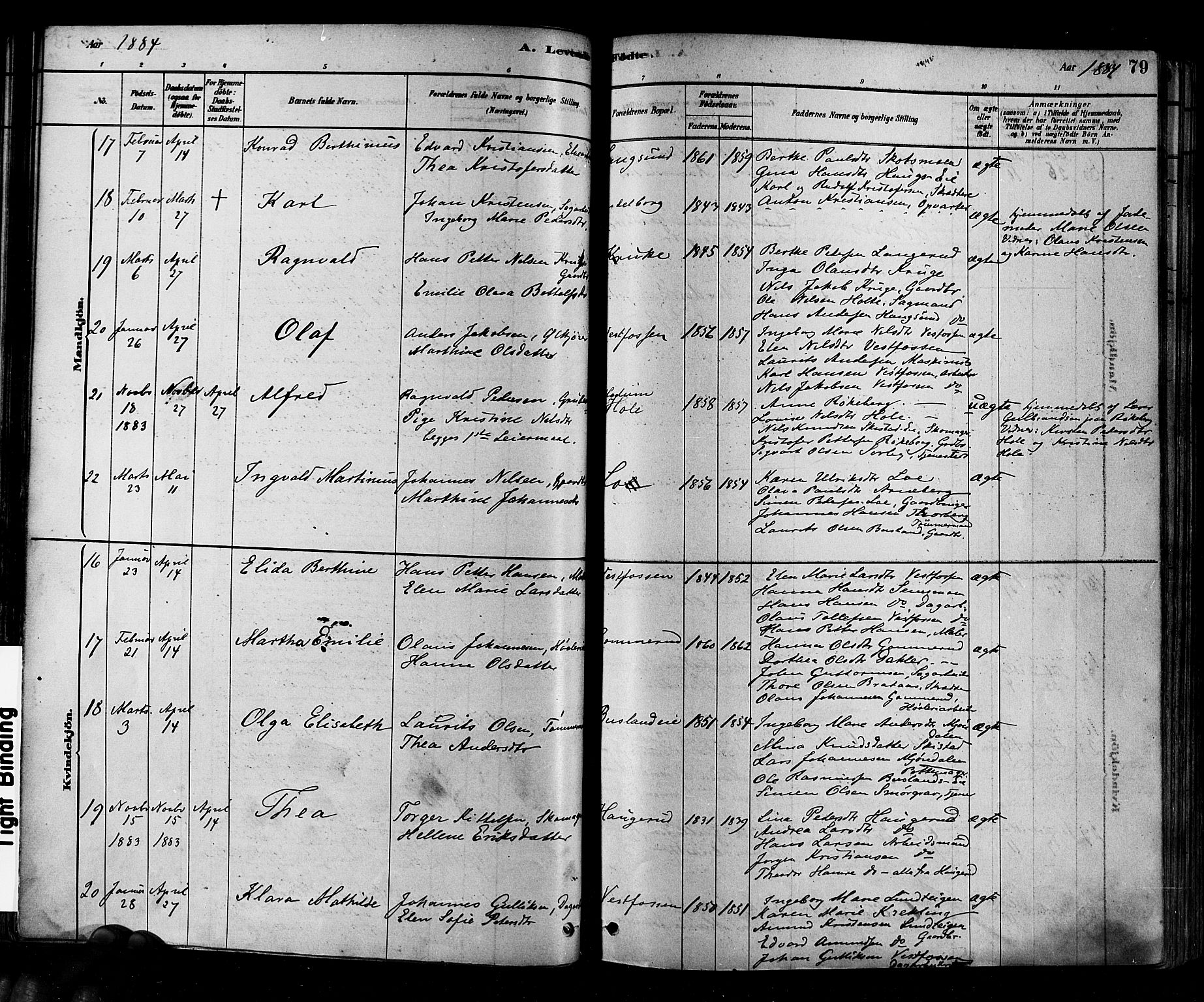 Eiker kirkebøker, AV/SAKO-A-4/F/Fb/L0001: Ministerialbok nr. II 1, 1878-1888, s. 79