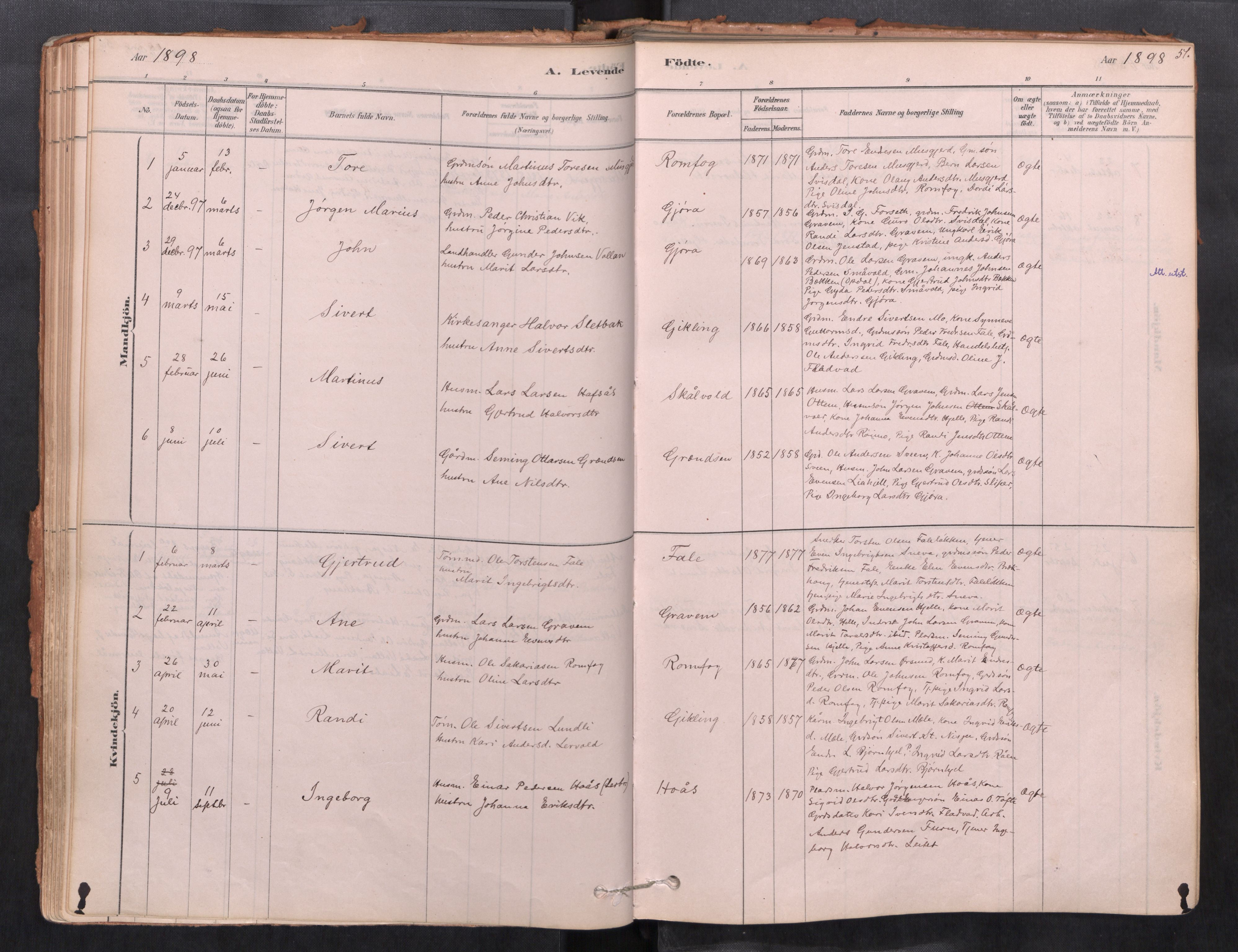 Sunndal sokneprestkontor, SAT/A-1085/1/I/I1/I1a/L0001: Ministerialbok nr. 1, 1877-1914, s. 51