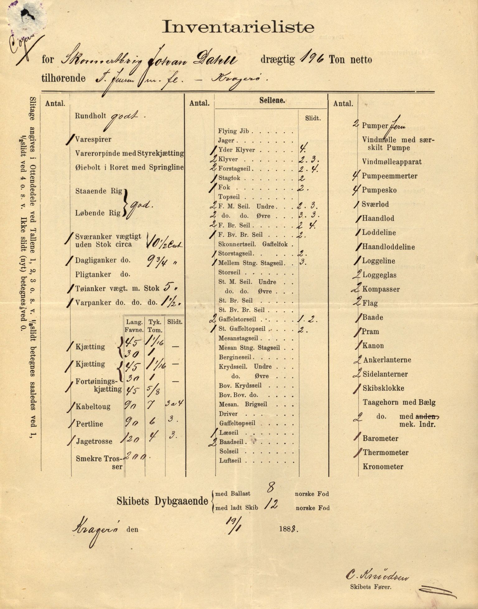 Pa 63 - Østlandske skibsassuranceforening, VEMU/A-1079/G/Ga/L0024/0001: Havaridokumenter / Norrøna, Phønic, Monark, Johan Dahll, Josephine, 1889, s. 50