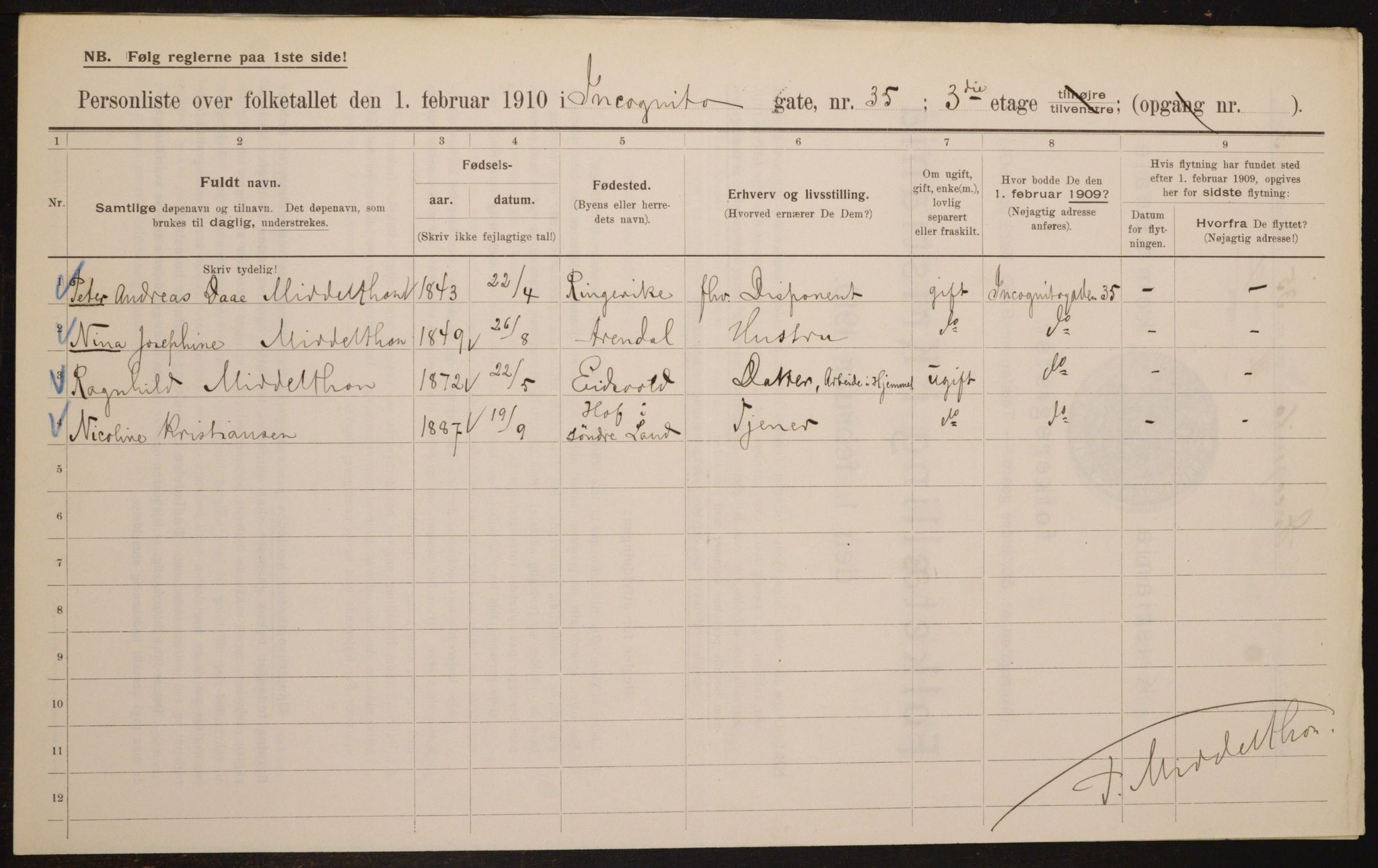 OBA, Kommunal folketelling 1.2.1910 for Kristiania, 1910, s. 43317