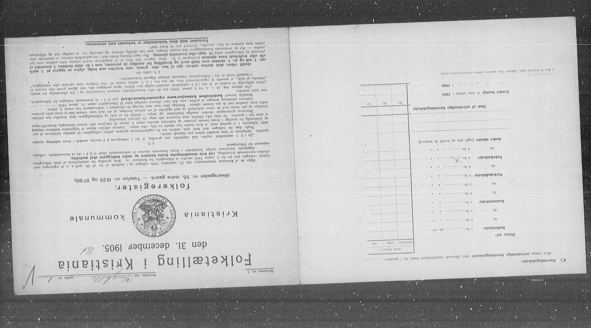 OBA, Kommunal folketelling 31.12.1905 for Kristiania kjøpstad, 1905, s. 27758