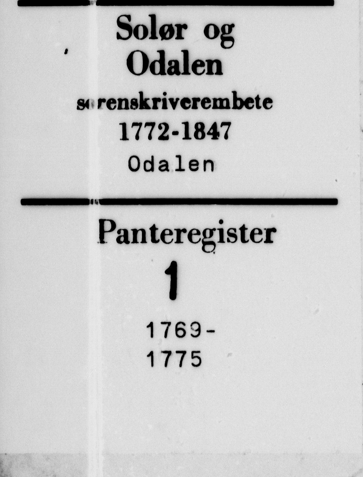 Solør og Odalen sorenskriveri, SAH/TING-026/H/Ha/L0001: Panteregister nr. 1, 1769-1775