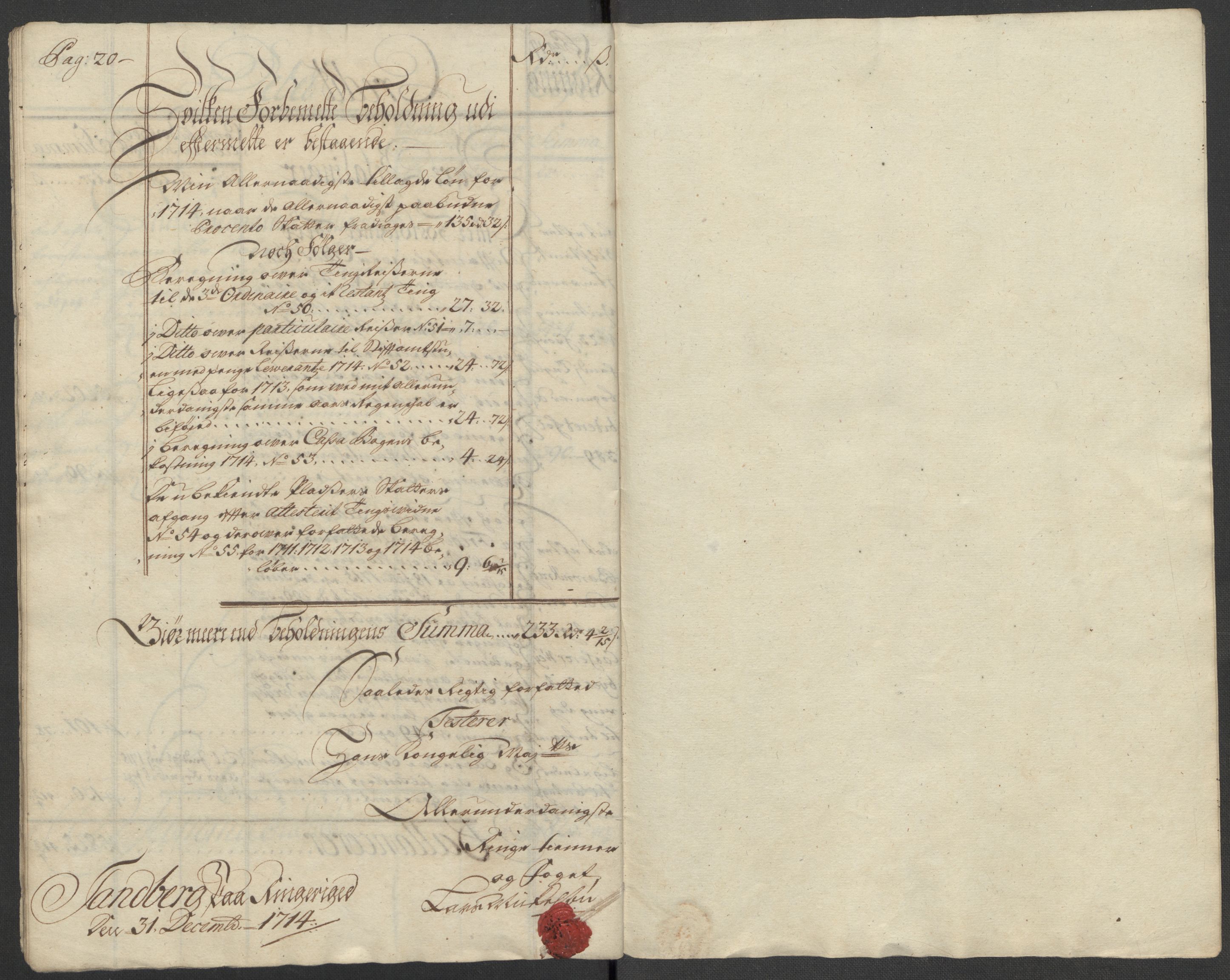 Rentekammeret inntil 1814, Reviderte regnskaper, Fogderegnskap, AV/RA-EA-4092/R23/L1471: Fogderegnskap Ringerike og Hallingdal, 1713-1714, s. 359