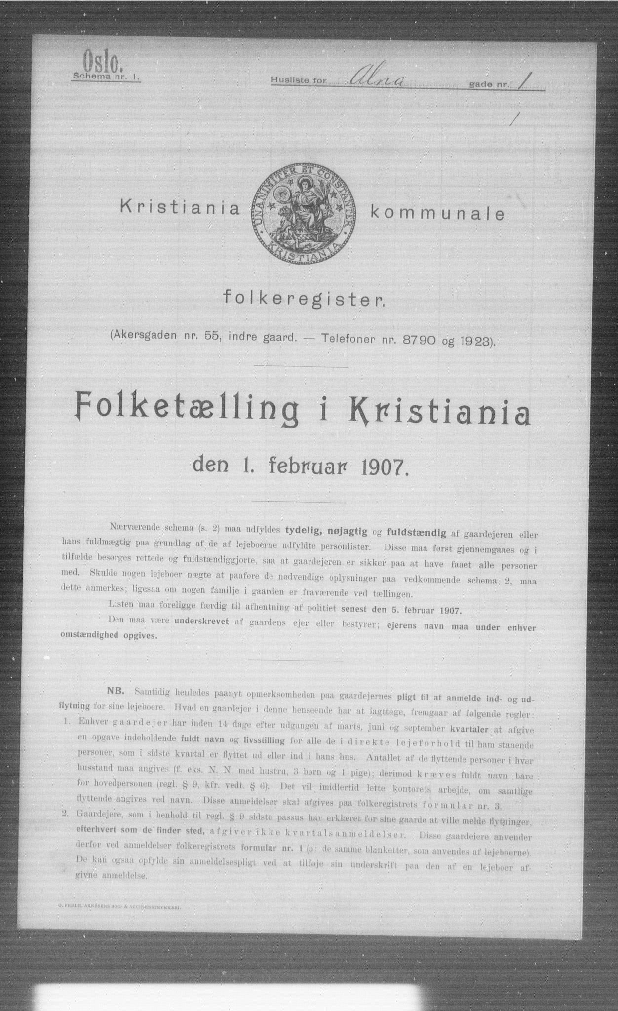 OBA, Kommunal folketelling 1.2.1907 for Kristiania kjøpstad, 1907, s. 684