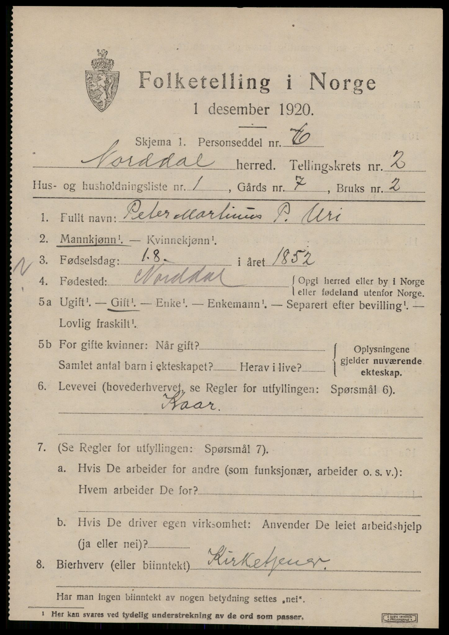 SAT, Folketelling 1920 for 1524 Norddal herred, 1920, s. 1449