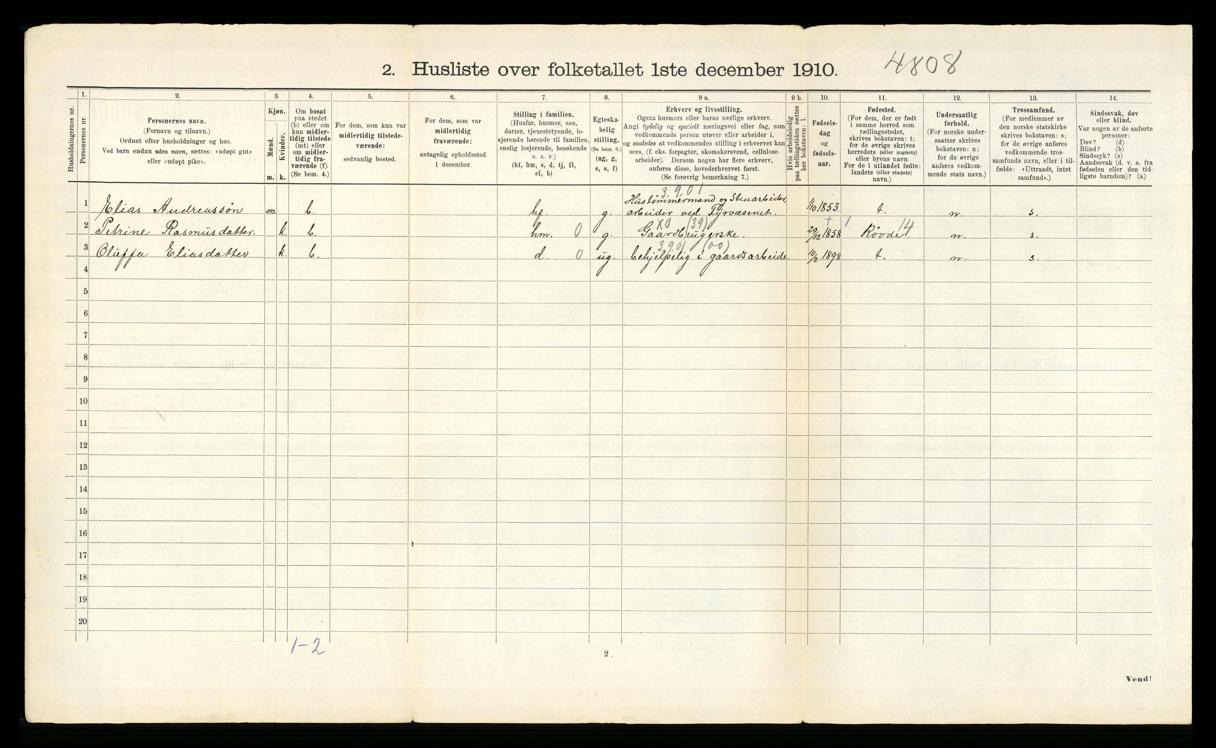 RA, Folketelling 1910 for 1519 Volda herred, 1910, s. 85