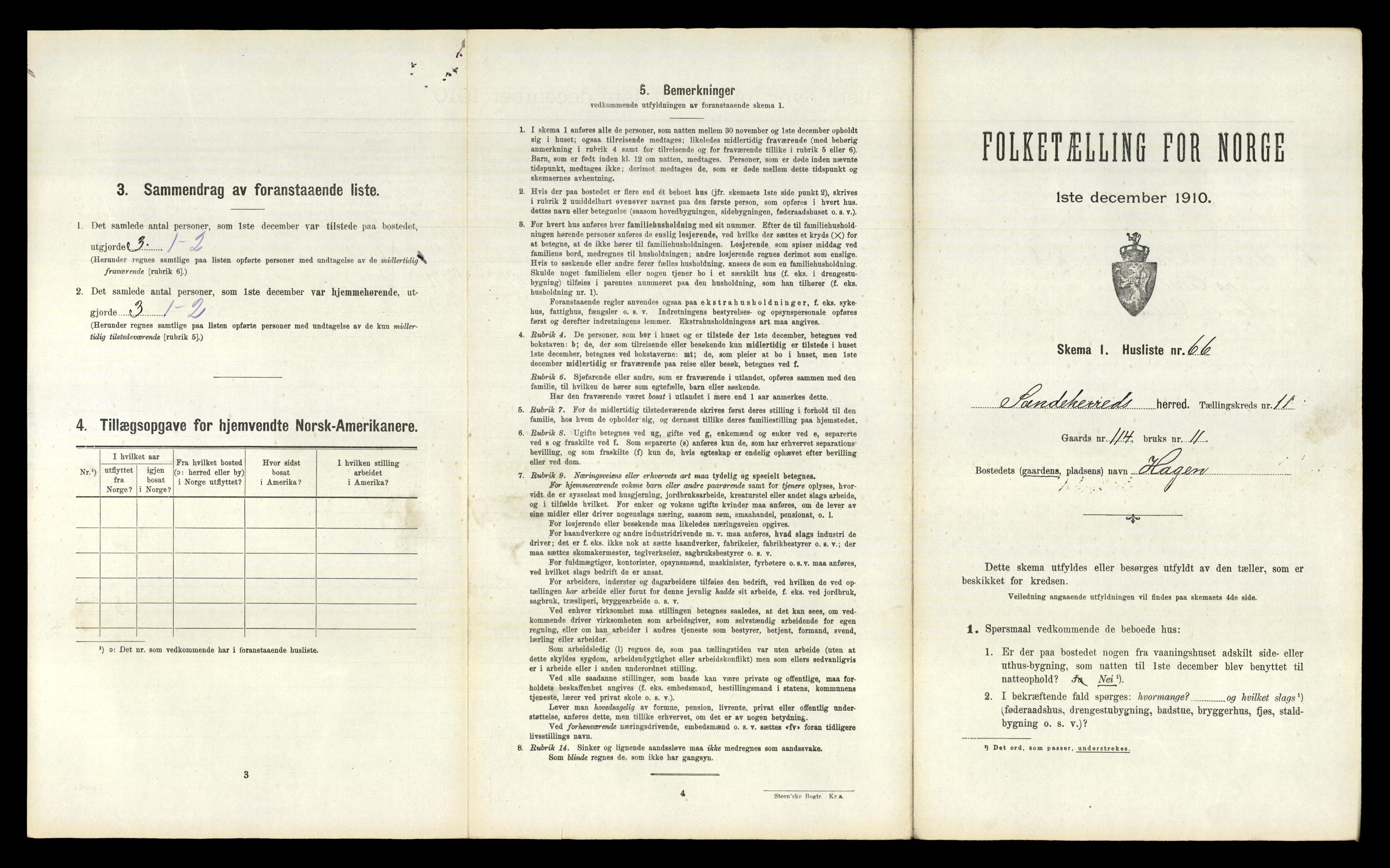 RA, Folketelling 1910 for 0724 Sandeherred herred, 1910, s. 2433