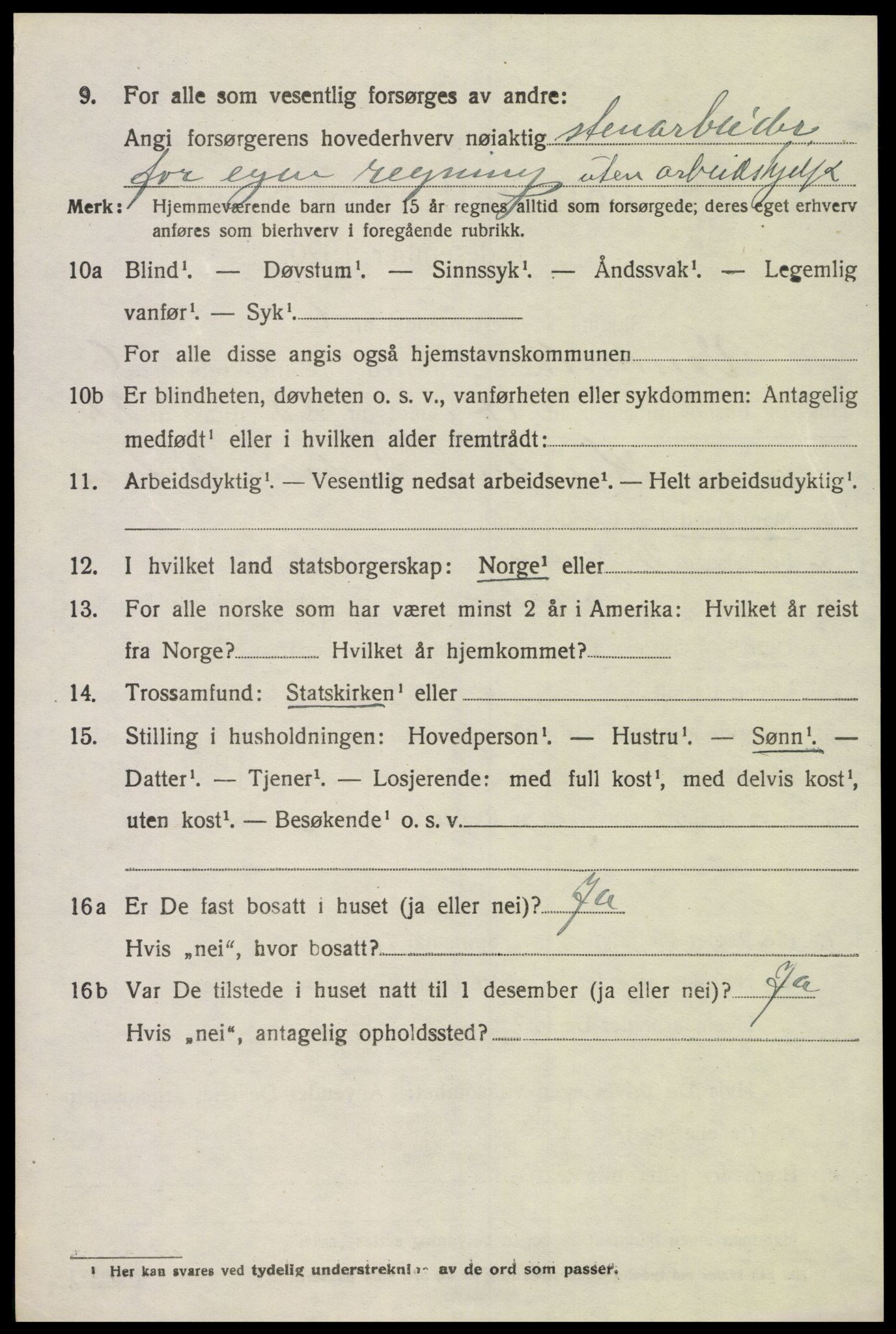 SAK, Folketelling 1920 for 1014 Vennesla herred, 1920, s. 4515