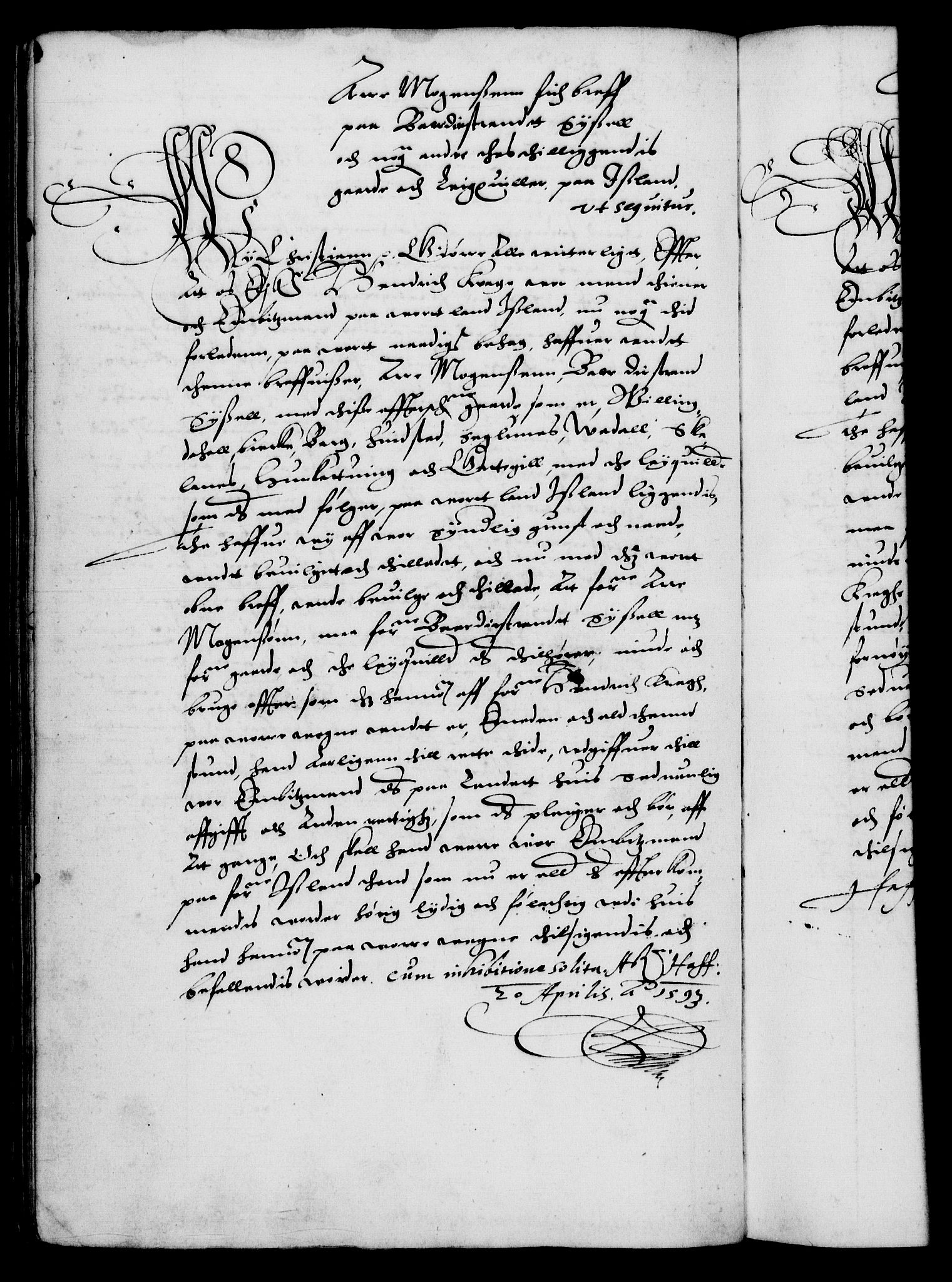 Danske Kanselli 1572-1799, RA/EA-3023/F/Fc/Fca/Fcaa/L0002: Norske registre (mikrofilm), 1588-1596, s. 181b