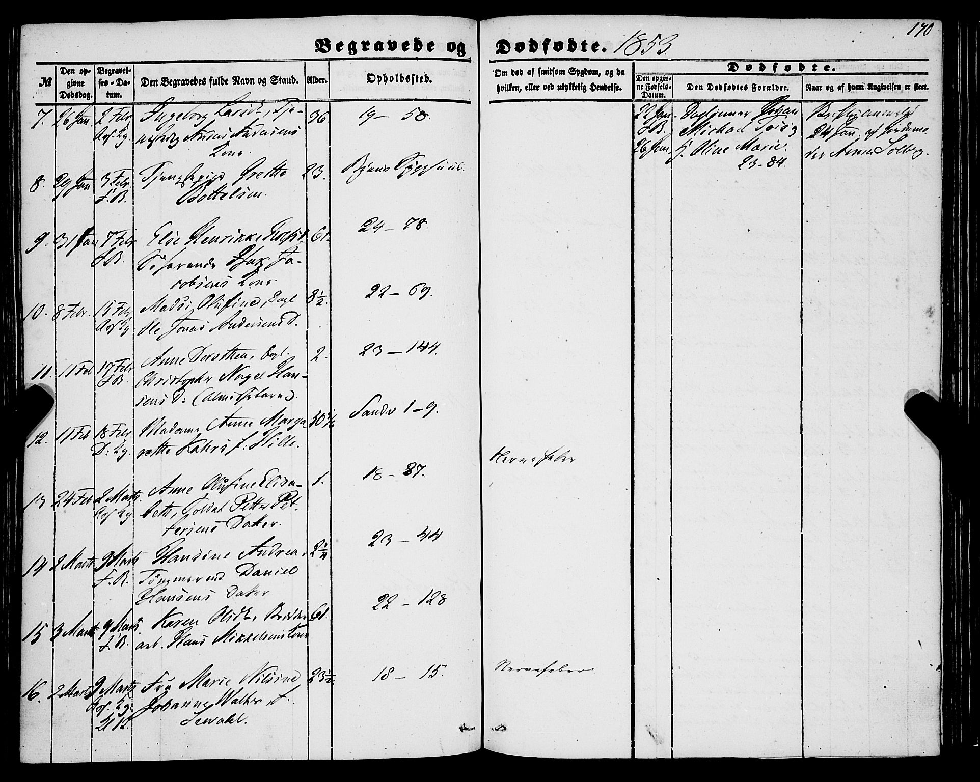 Korskirken sokneprestembete, SAB/A-76101/H/Haa: Ministerialbok nr. E 2, 1848-1862, s. 170