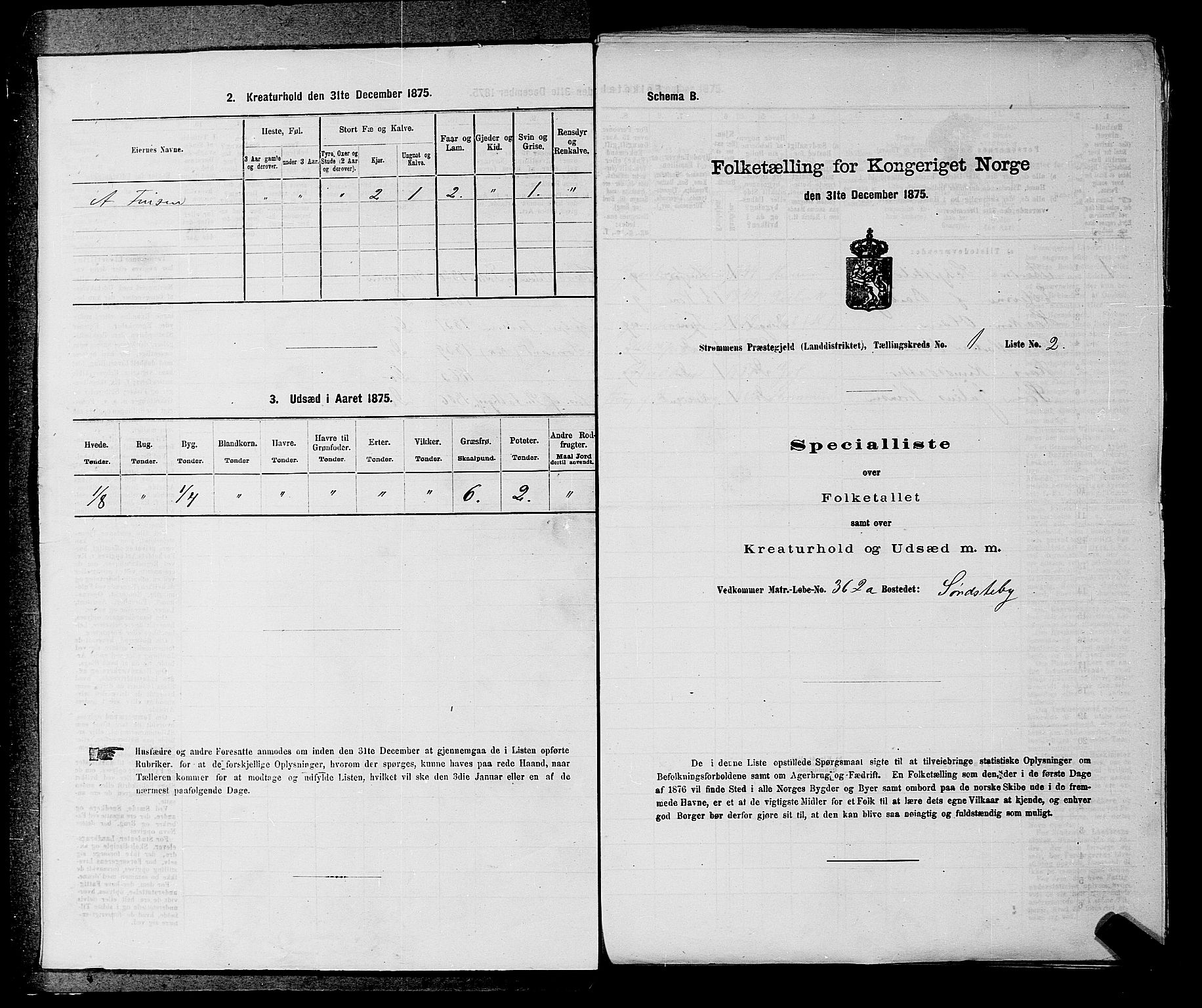 SAKO, Folketelling 1875 for 0711L Strømm prestegjeld, Strømm sokn, 1875, s. 22