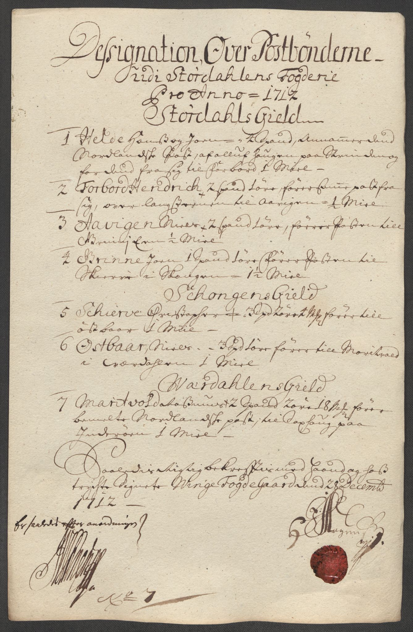 Rentekammeret inntil 1814, Reviderte regnskaper, Fogderegnskap, RA/EA-4092/R62/L4202: Fogderegnskap Stjørdal og Verdal, 1712, s. 283