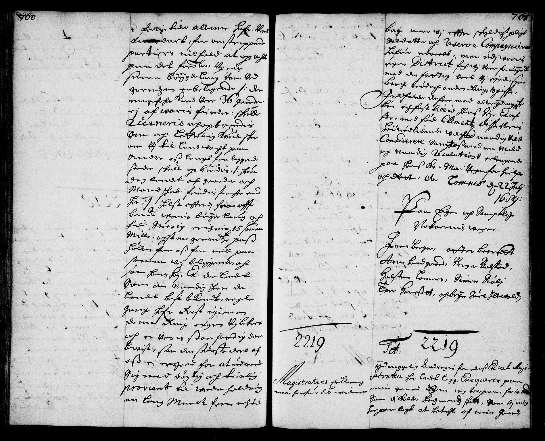 Stattholderembetet 1572-1771, AV/RA-EA-2870/Ae/L0006: Supplikasjons- og resolusjonsprotokoll, 1688-1689, s. 760-761