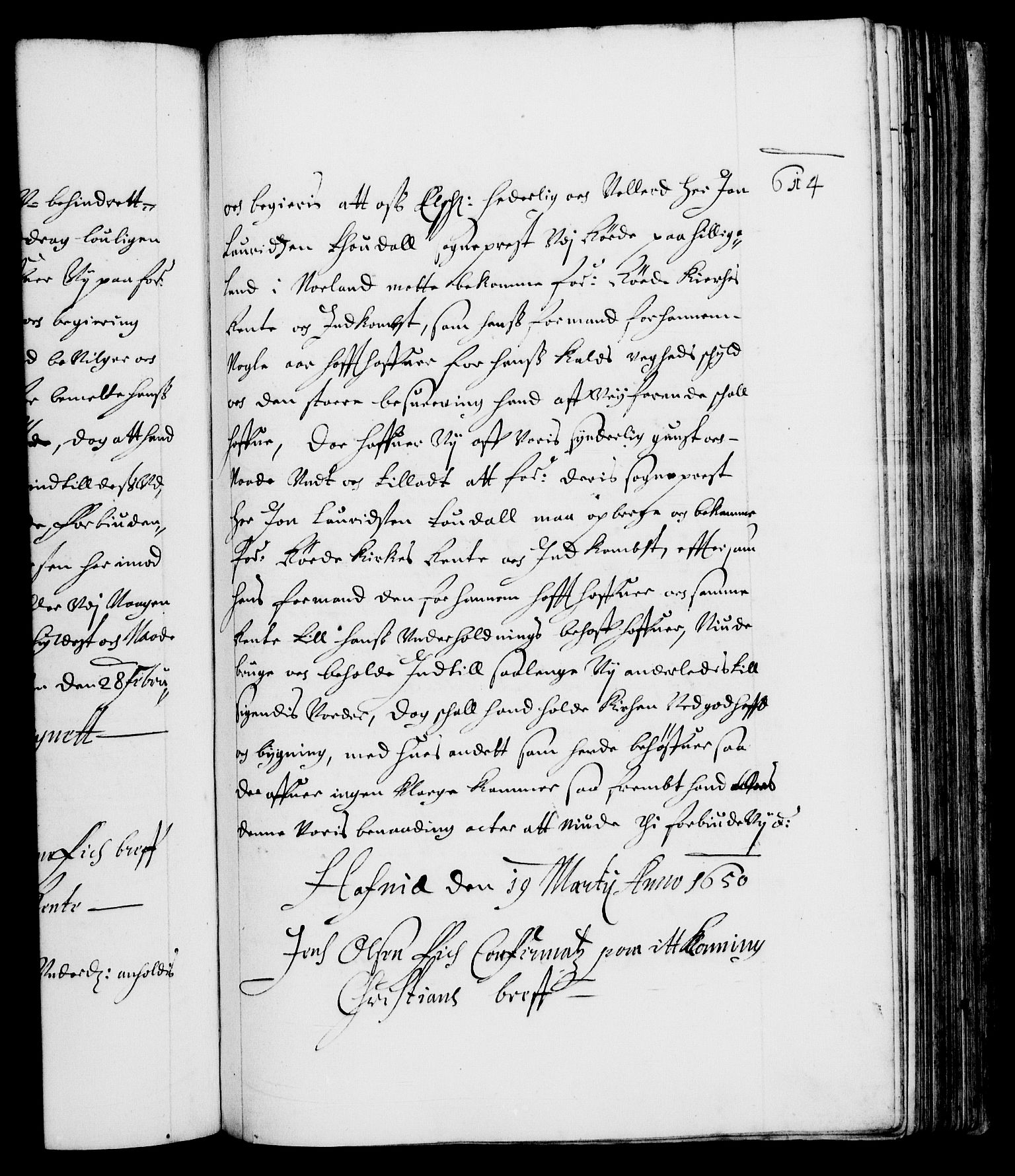 Danske Kanselli 1572-1799, AV/RA-EA-3023/F/Fc/Fca/Fcaa/L0007: Norske registre (mikrofilm), 1648-1650, s. 614a