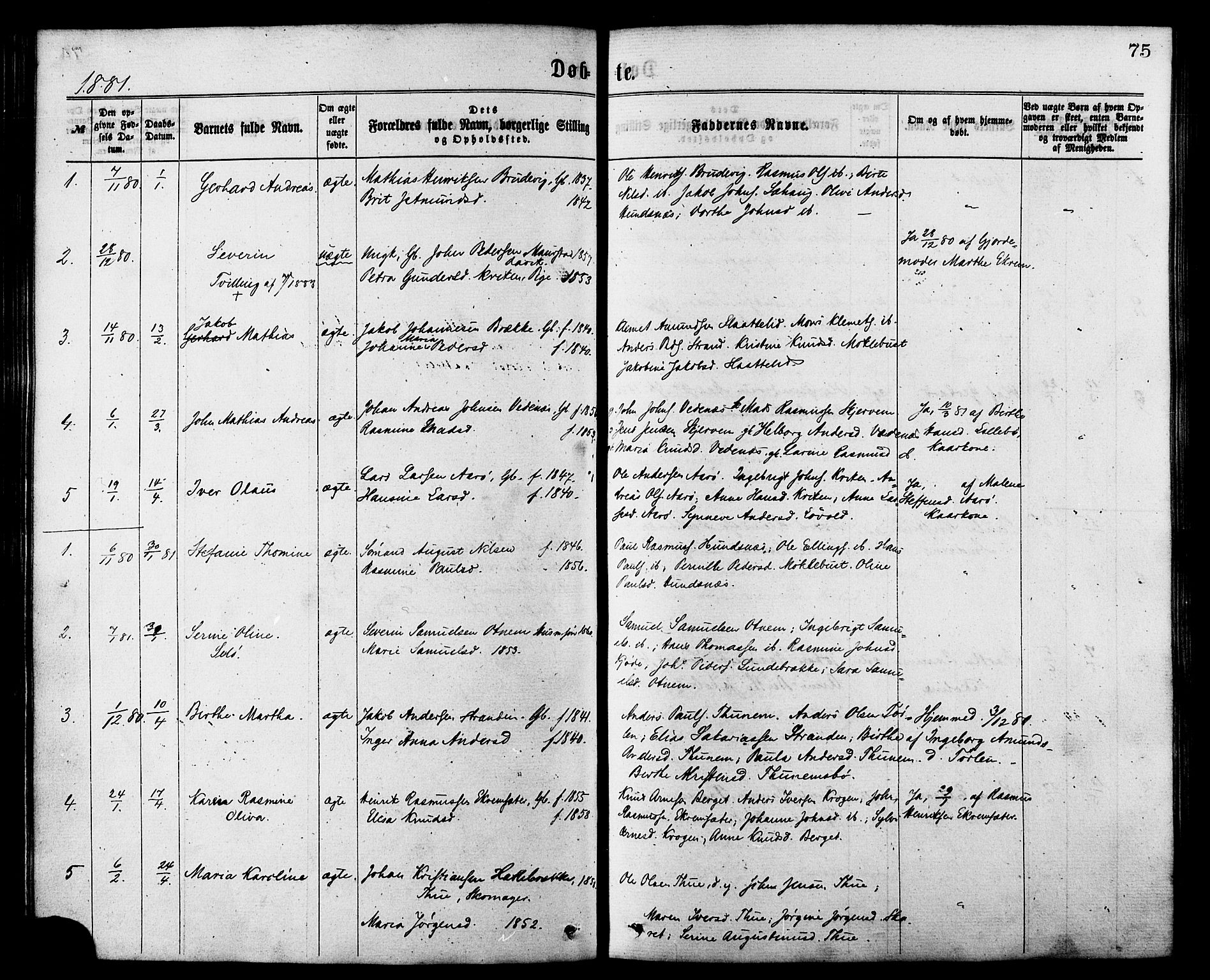 Ministerialprotokoller, klokkerbøker og fødselsregistre - Møre og Romsdal, AV/SAT-A-1454/501/L0007: Ministerialbok nr. 501A07, 1868-1884, s. 75