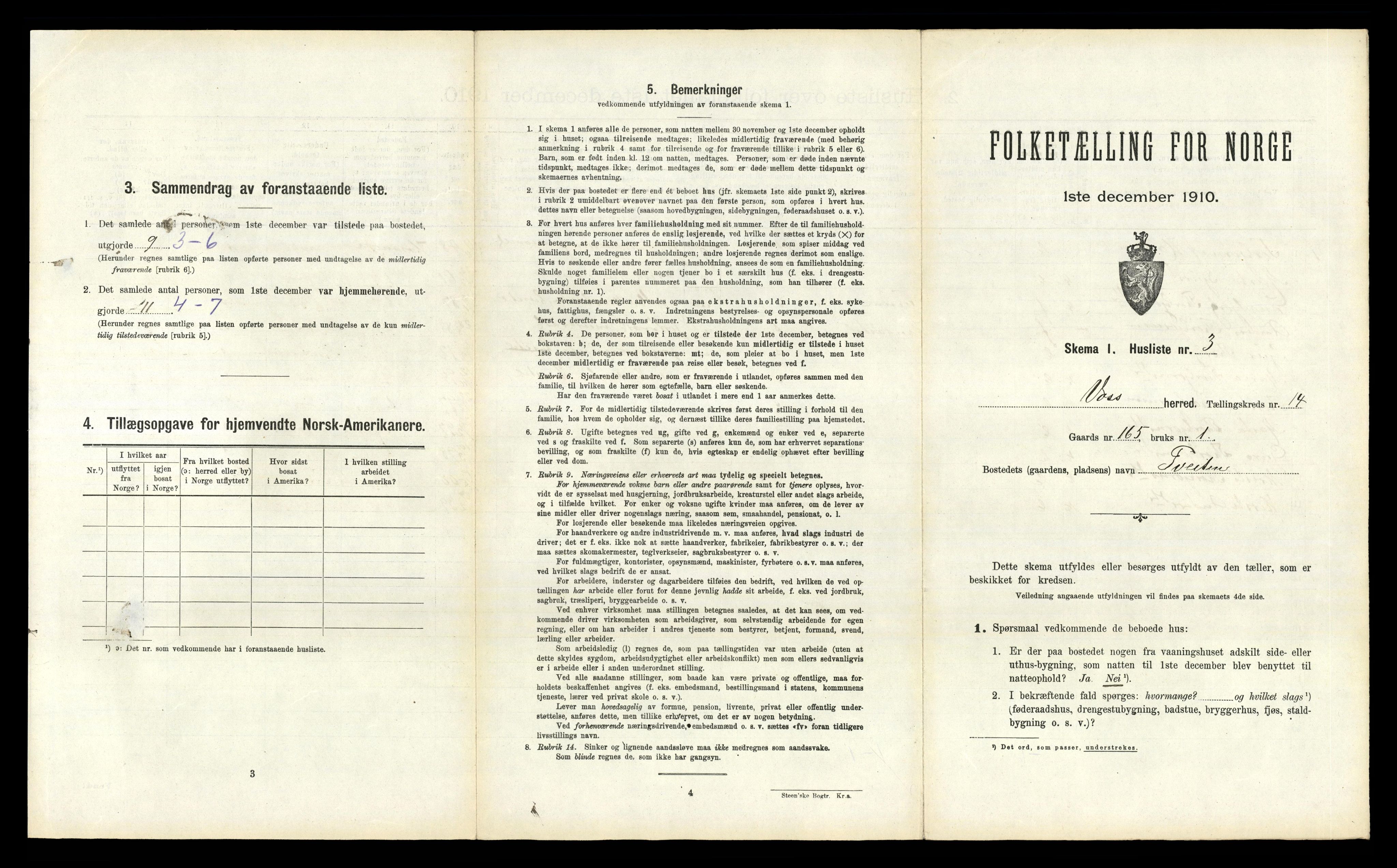 RA, Folketelling 1910 for 1235 Voss herred, 1910, s. 1722