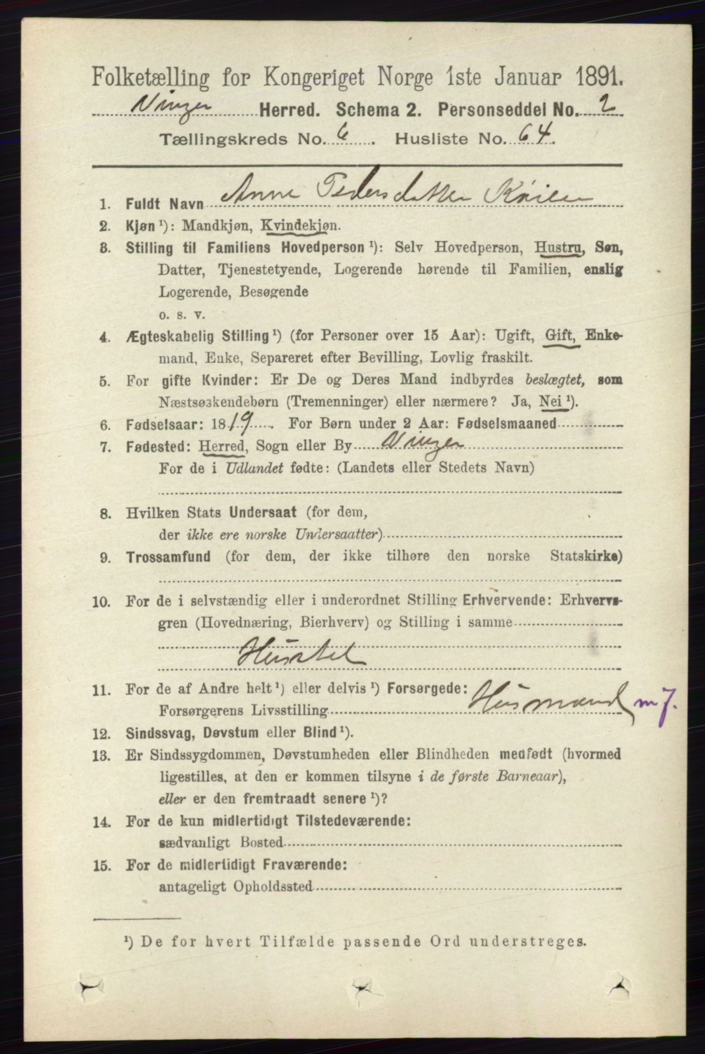 RA, Folketelling 1891 for 0421 Vinger herred, 1891, s. 2981