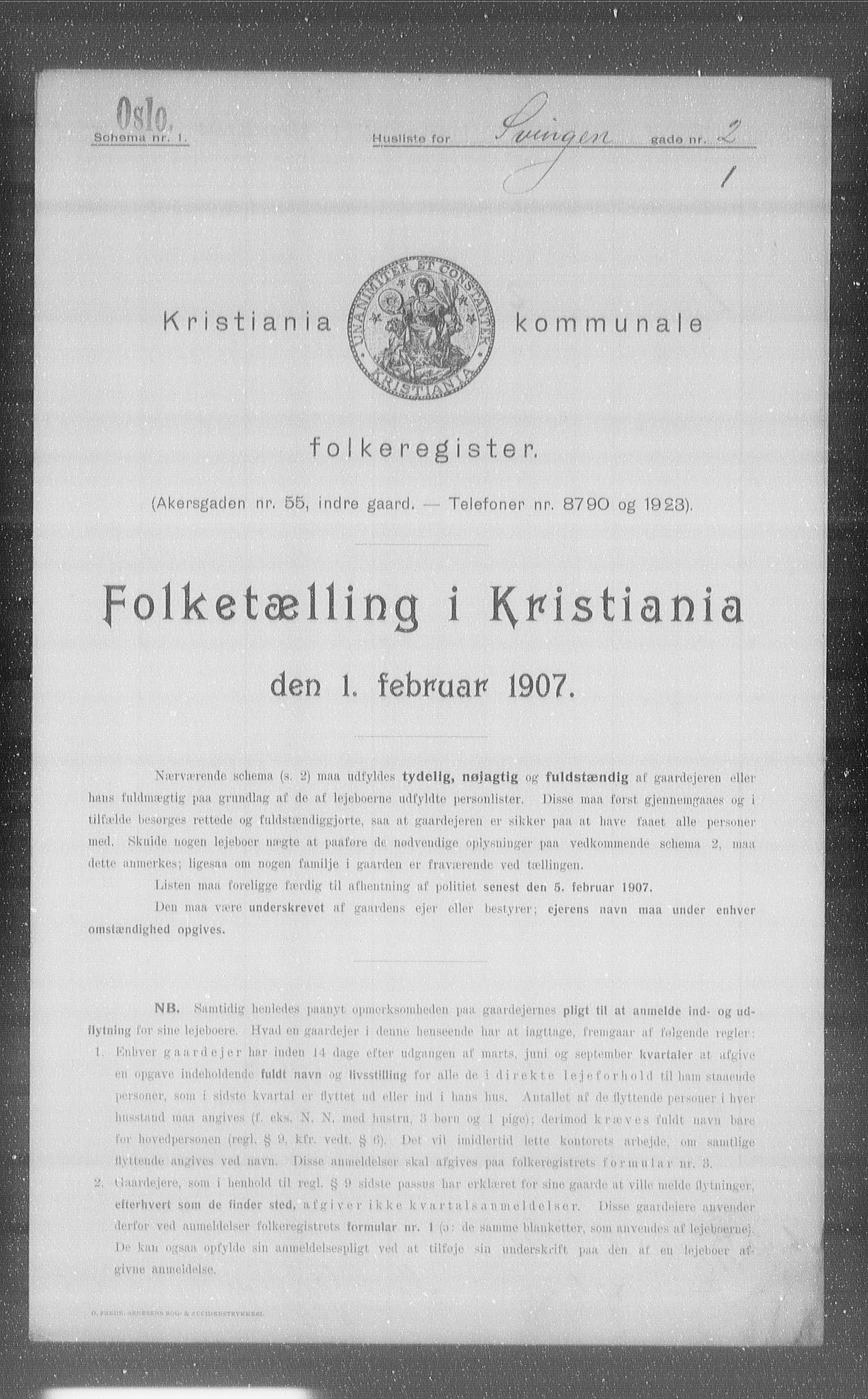 OBA, Kommunal folketelling 1.2.1907 for Kristiania kjøpstad, 1907, s. 53989