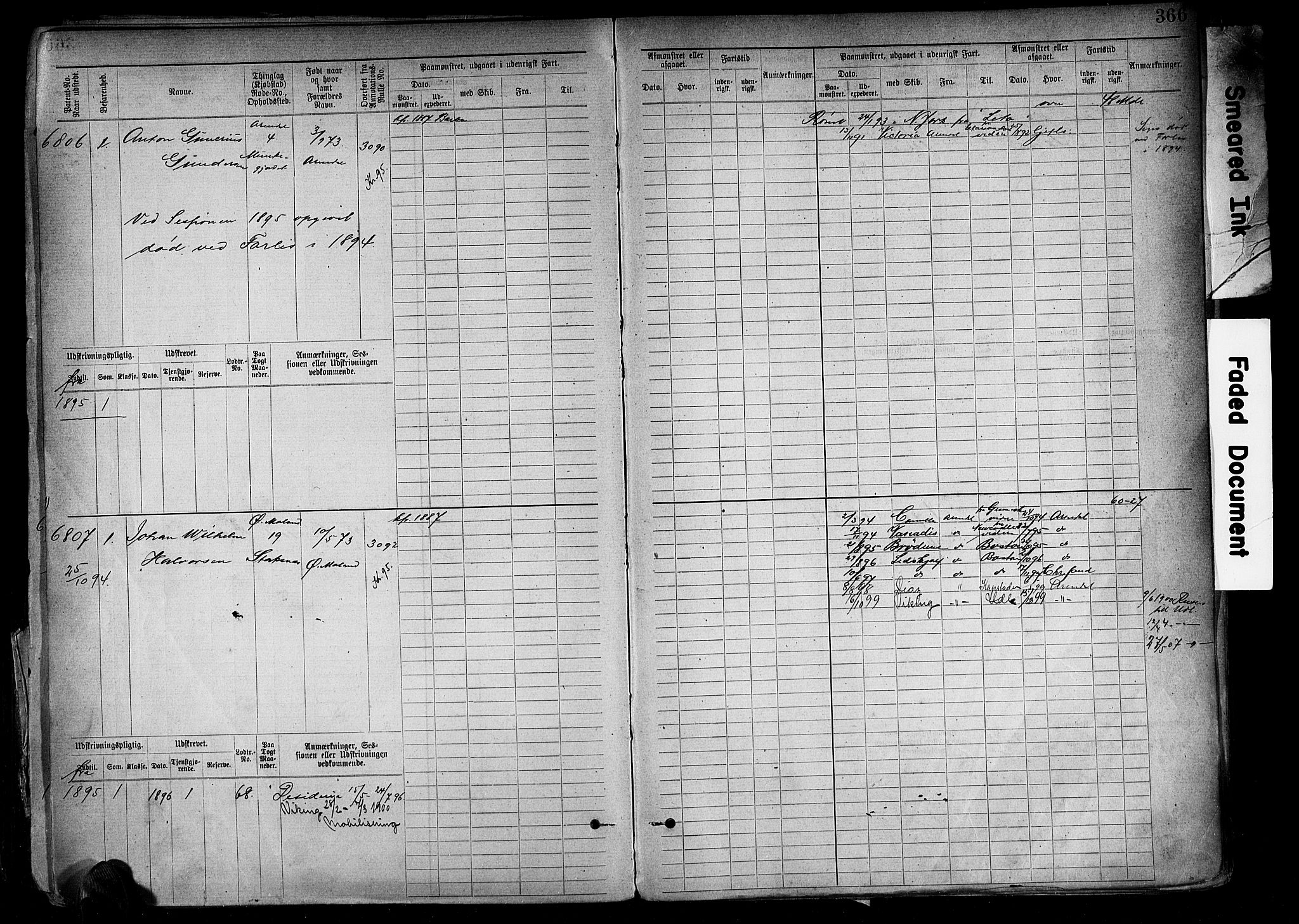 Arendal mønstringskrets, AV/SAK-2031-0012/F/Fb/L0018: Hovedrulle A nr 6077-6849, S-16, 1892-1894, s. 368