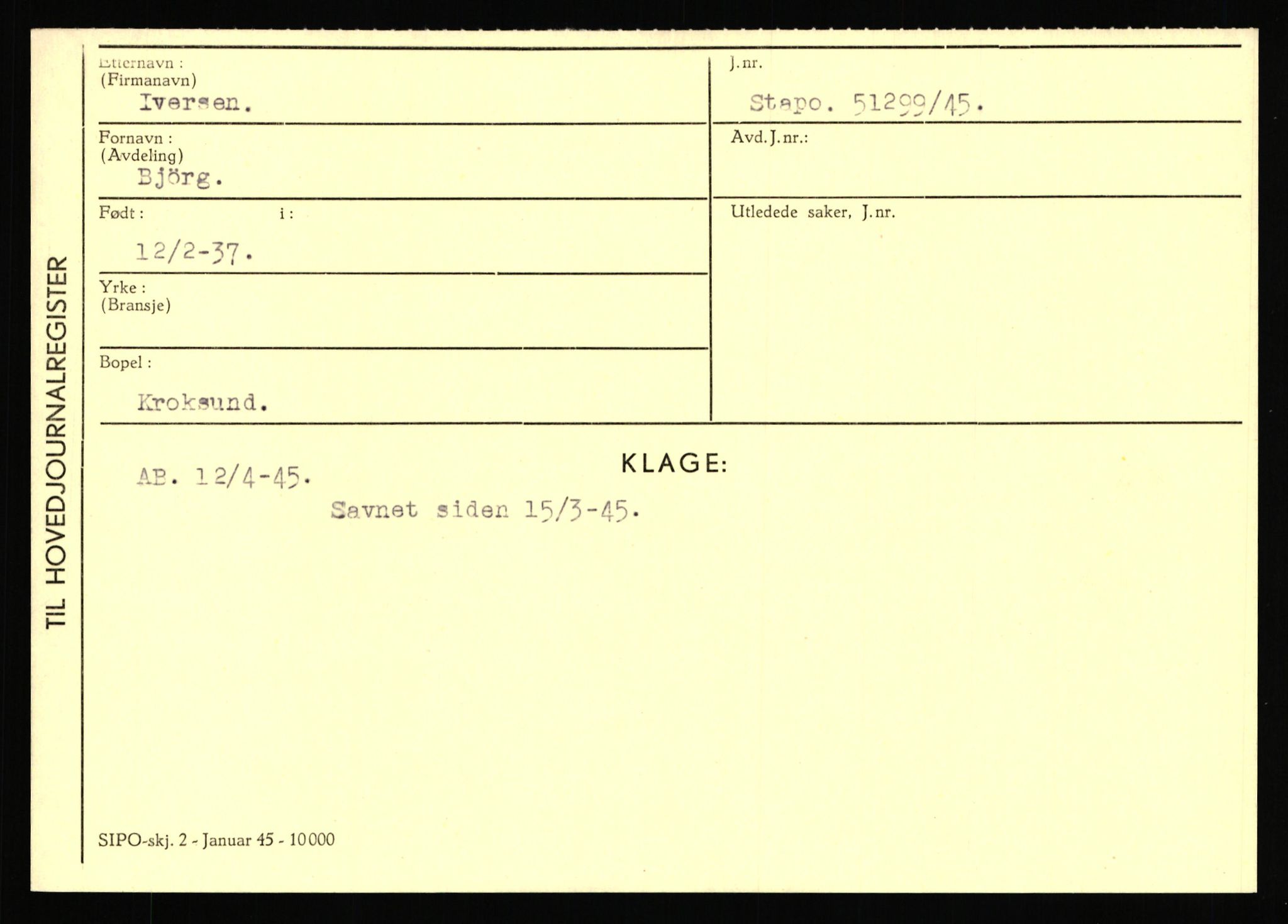 Statspolitiet - Hovedkontoret / Osloavdelingen, AV/RA-S-1329/C/Ca/L0007: Hol - Joelsen, 1943-1945, s. 2642