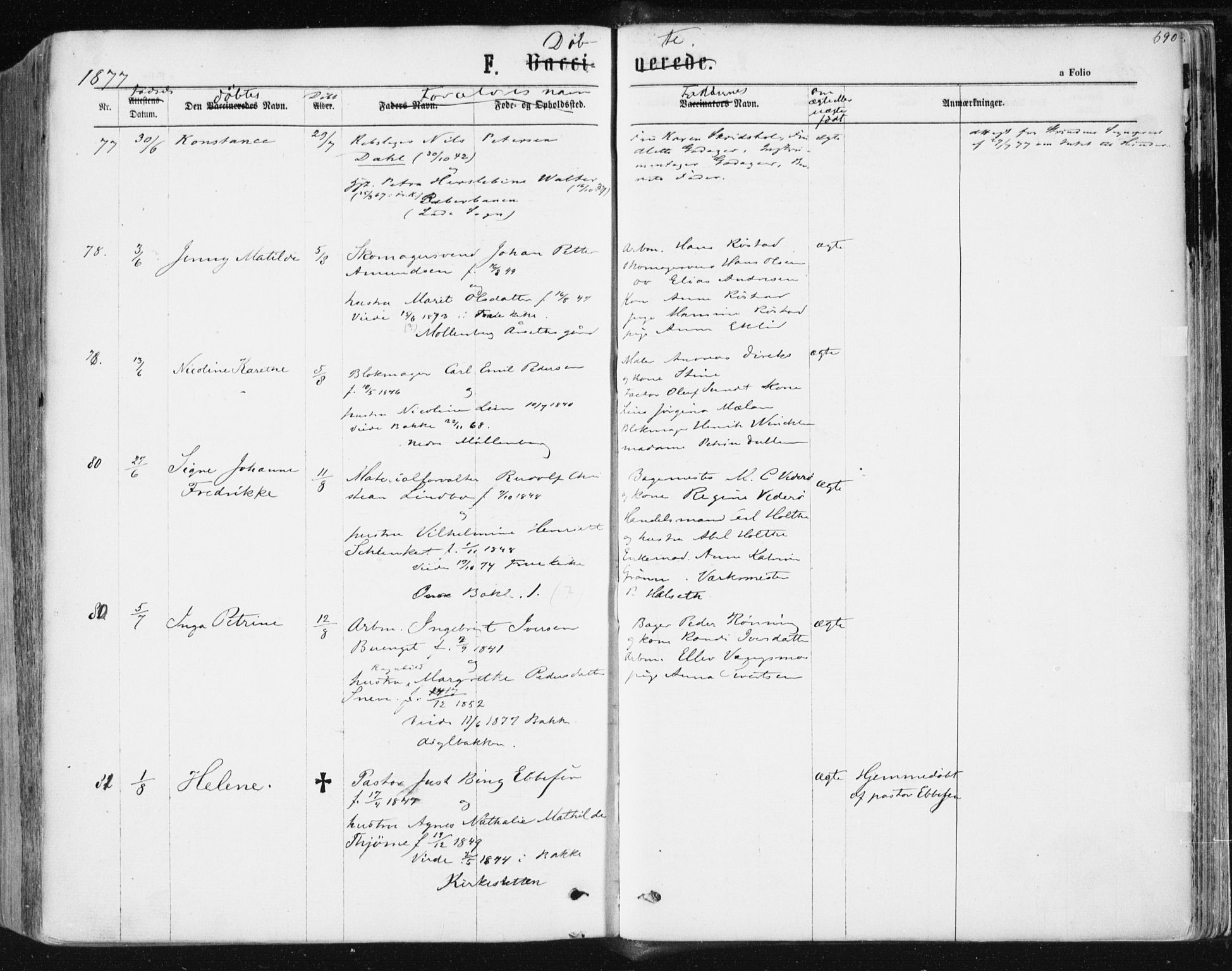 Ministerialprotokoller, klokkerbøker og fødselsregistre - Sør-Trøndelag, SAT/A-1456/604/L0186: Ministerialbok nr. 604A07, 1866-1877, s. 690