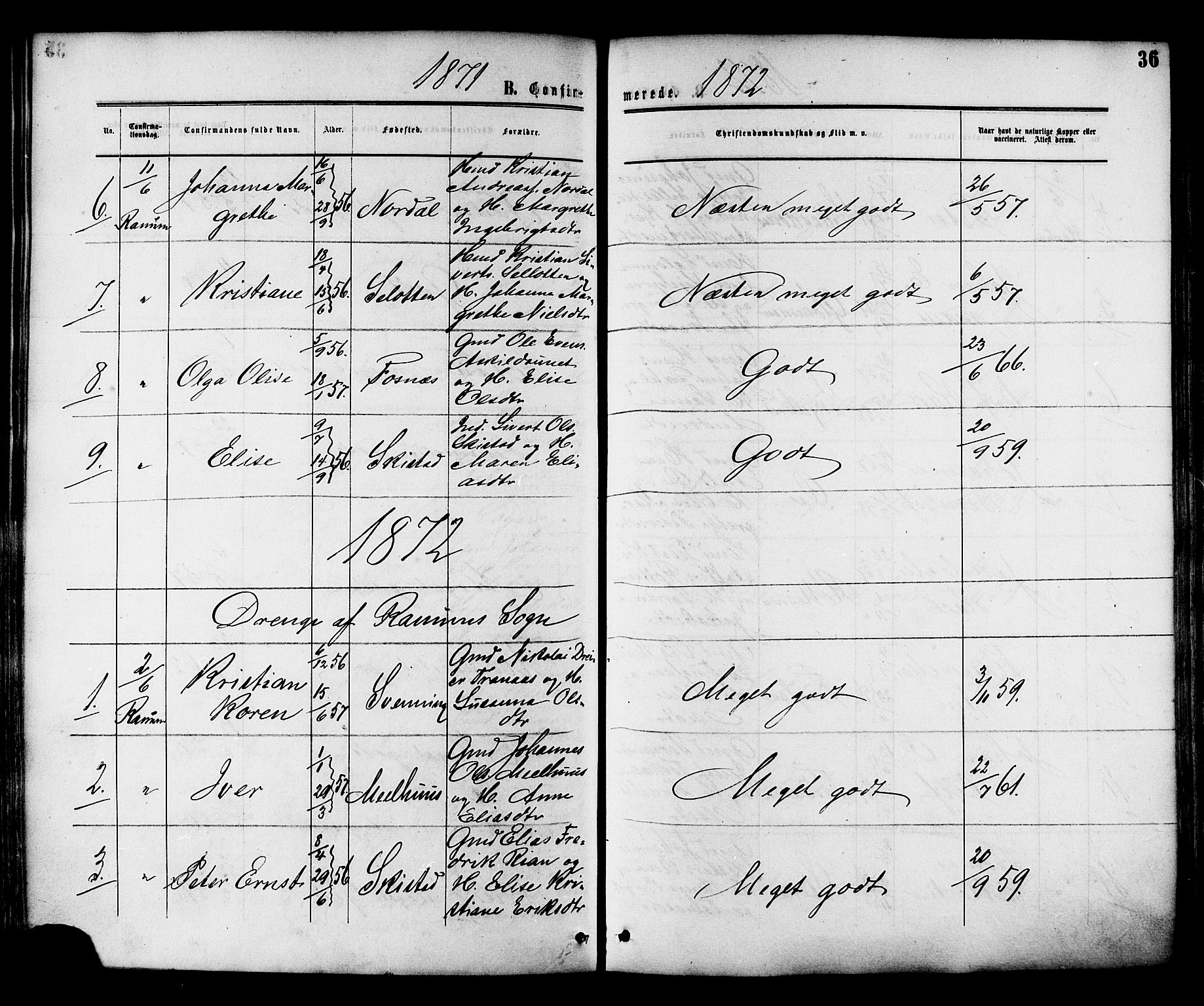 Ministerialprotokoller, klokkerbøker og fødselsregistre - Nord-Trøndelag, SAT/A-1458/764/L0553: Ministerialbok nr. 764A08, 1858-1880, s. 36