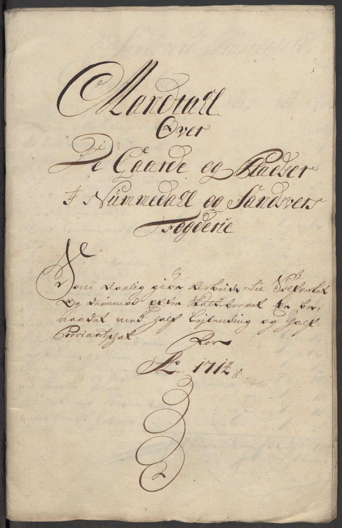 Rentekammeret inntil 1814, Reviderte regnskaper, Fogderegnskap, RA/EA-4092/R24/L1590: Fogderegnskap Numedal og Sandsvær, 1714, s. 12