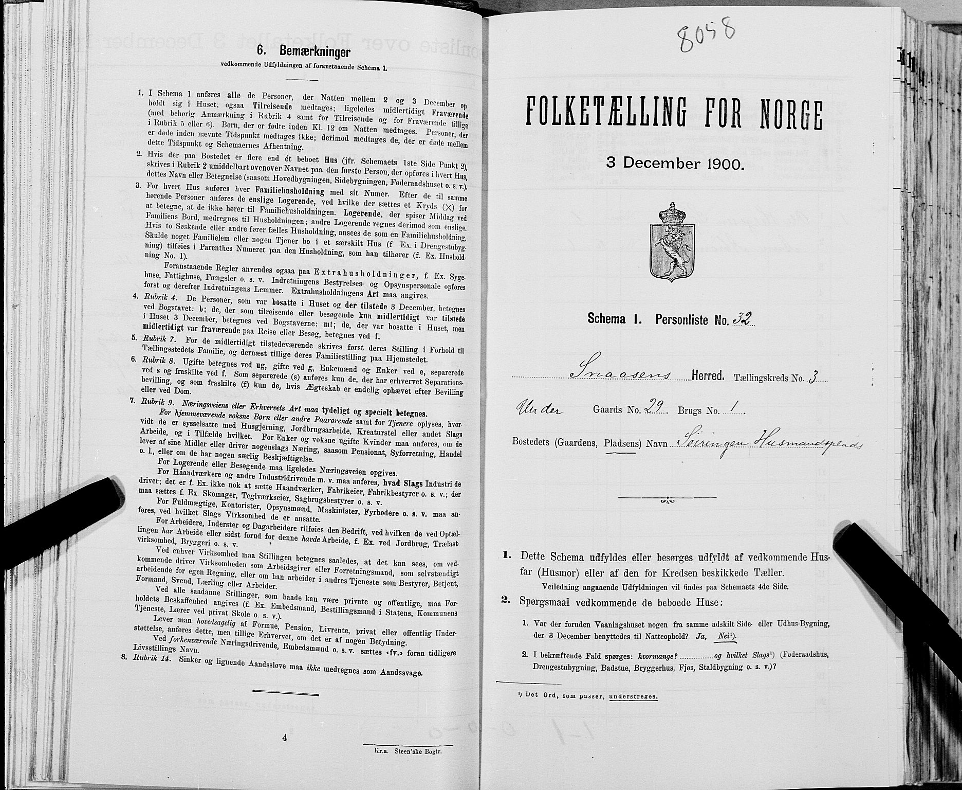 SAT, Folketelling 1900 for 1736 Snåsa herred, 1900, s. 660