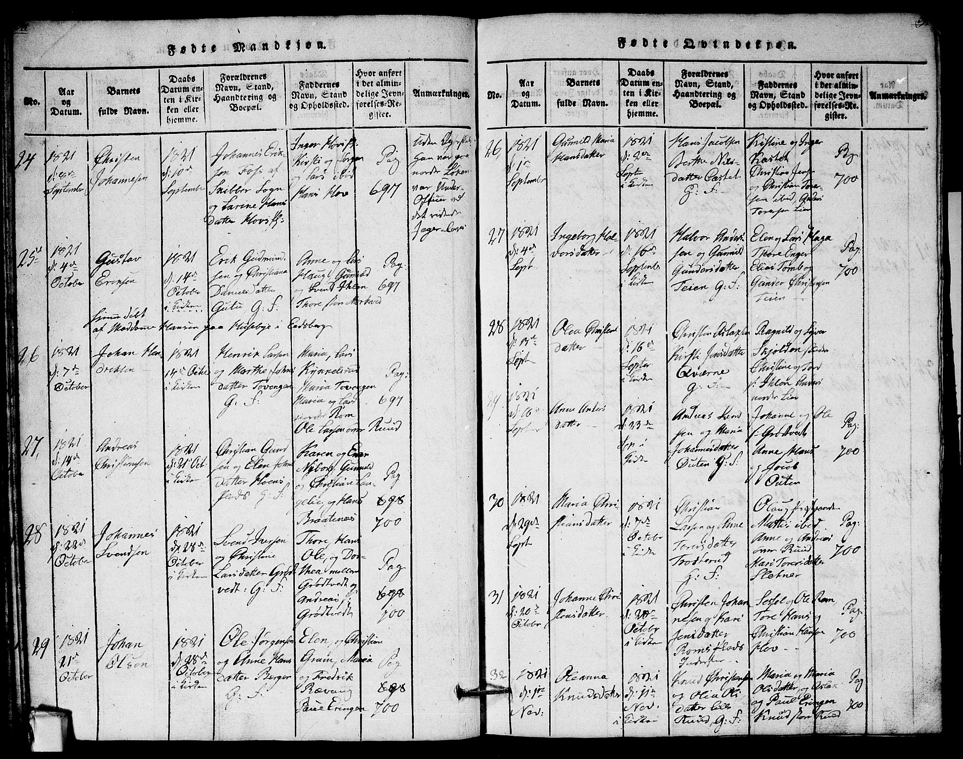Askim prestekontor Kirkebøker, AV/SAO-A-10900/G/Ga/L0001: Klokkerbok nr. 1, 1817-1846, s. 38-39