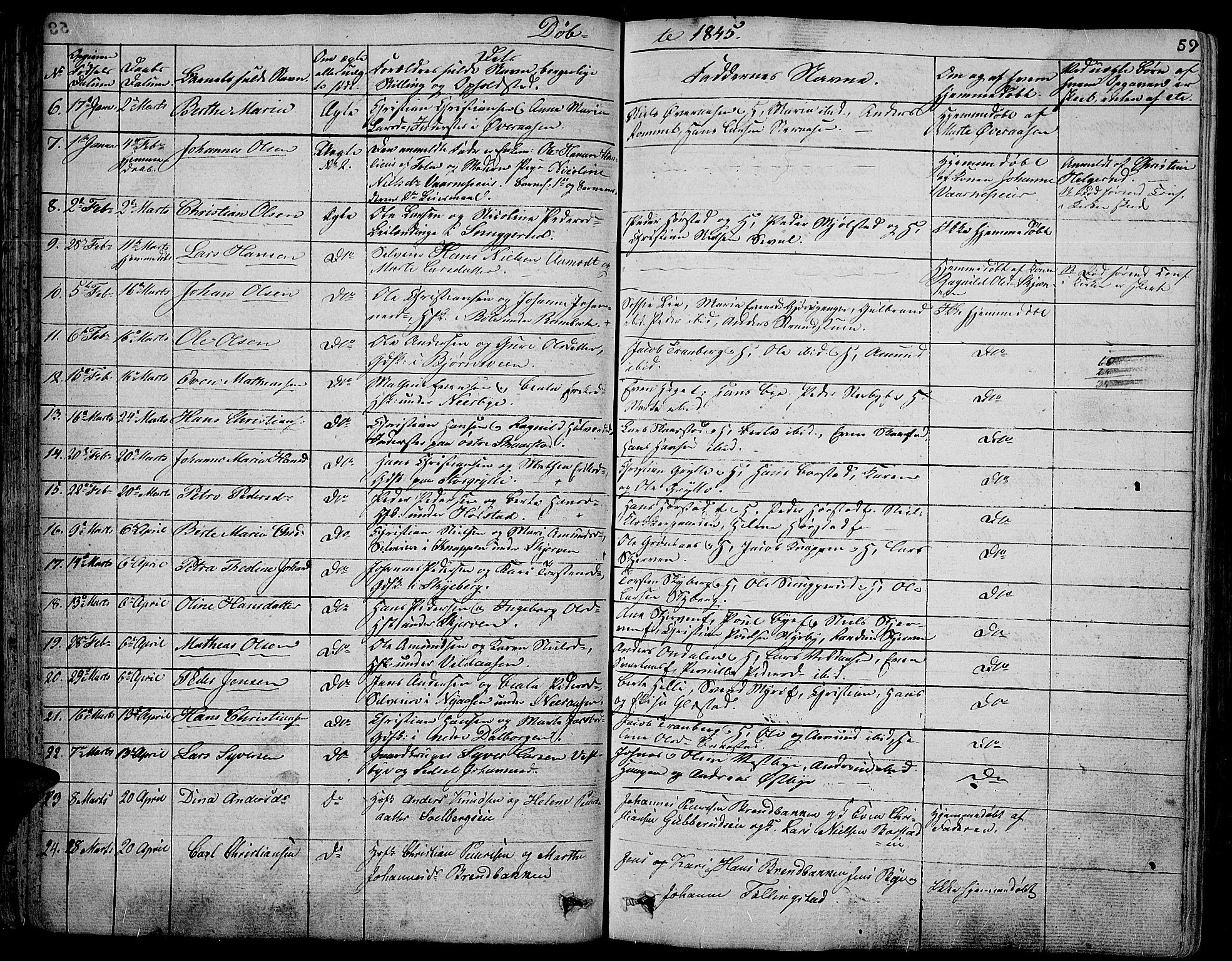 Vardal prestekontor, AV/SAH-PREST-100/H/Ha/Hab/L0004: Klokkerbok nr. 4, 1831-1853, s. 59