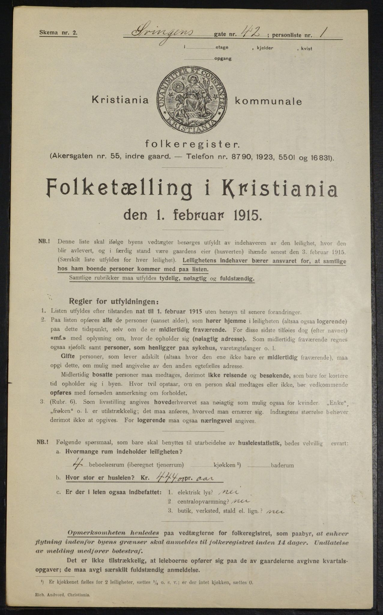 OBA, Kommunal folketelling 1.2.1915 for Kristiania, 1915, s. 106481