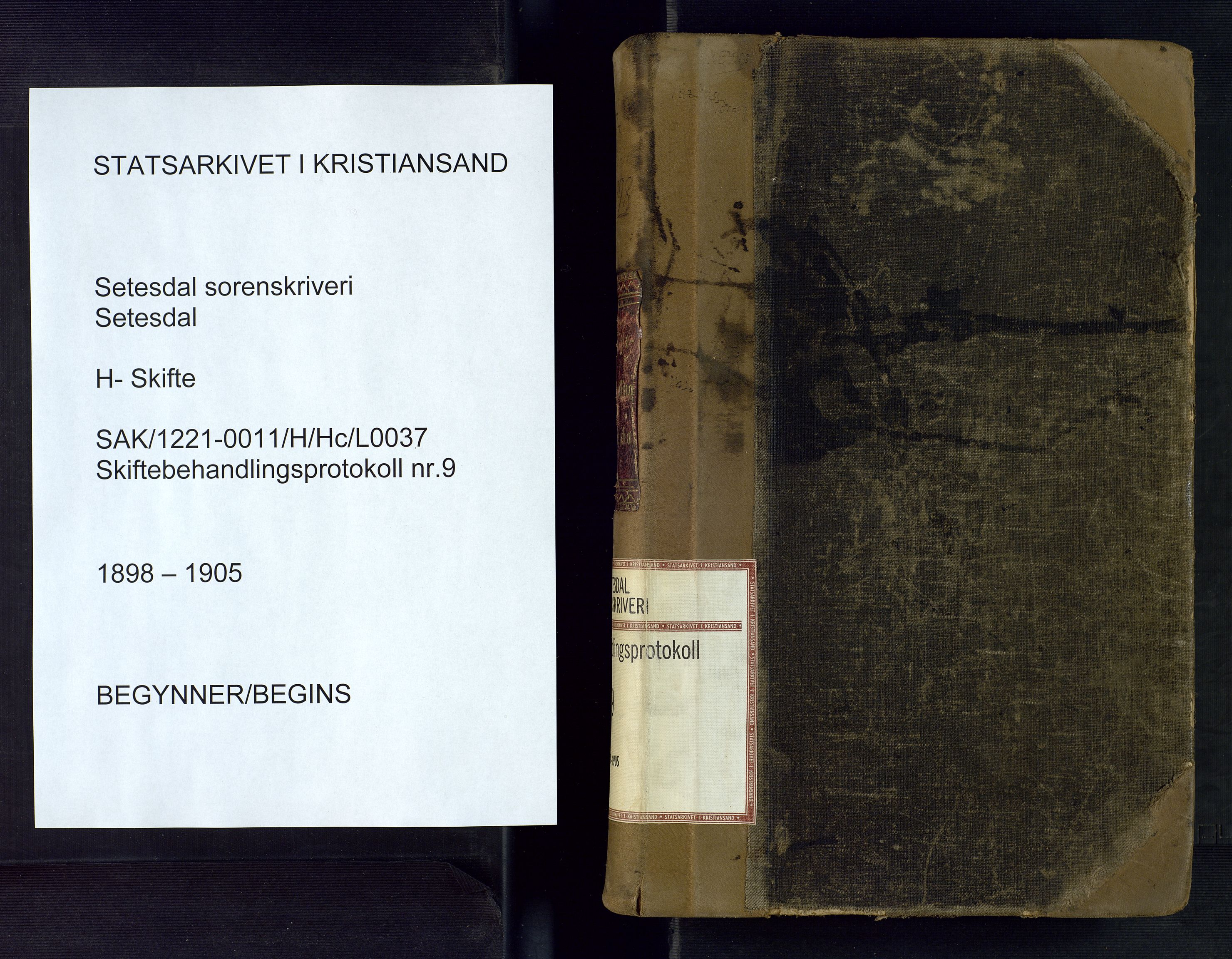 Setesdal sorenskriveri, AV/SAK-1221-0011/H/Hc/L0037: Skifteforhandlingsprotokoll nr 9, 1898-1905