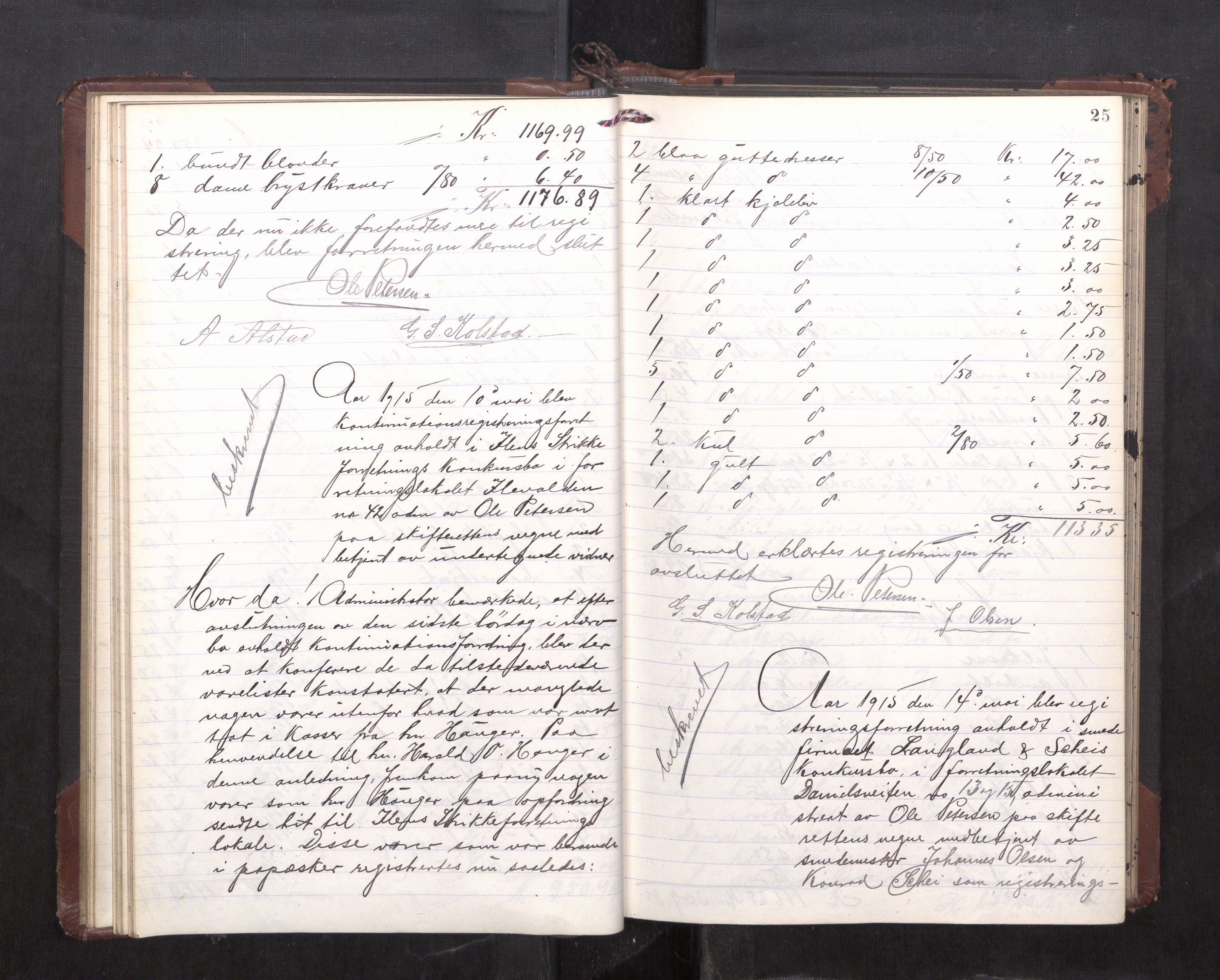 Trondheim byfogd, AV/SAT-A-0003/1/3/3C/L0036: Skifteregistreringsprotokoll - 14/4-24/9. (u/ register), 1915-1918, s. 25