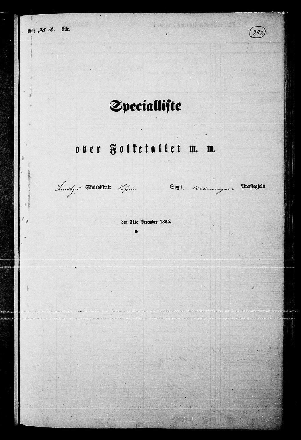 RA, Folketelling 1865 for 0235P Ullensaker prestegjeld, 1865, s. 258