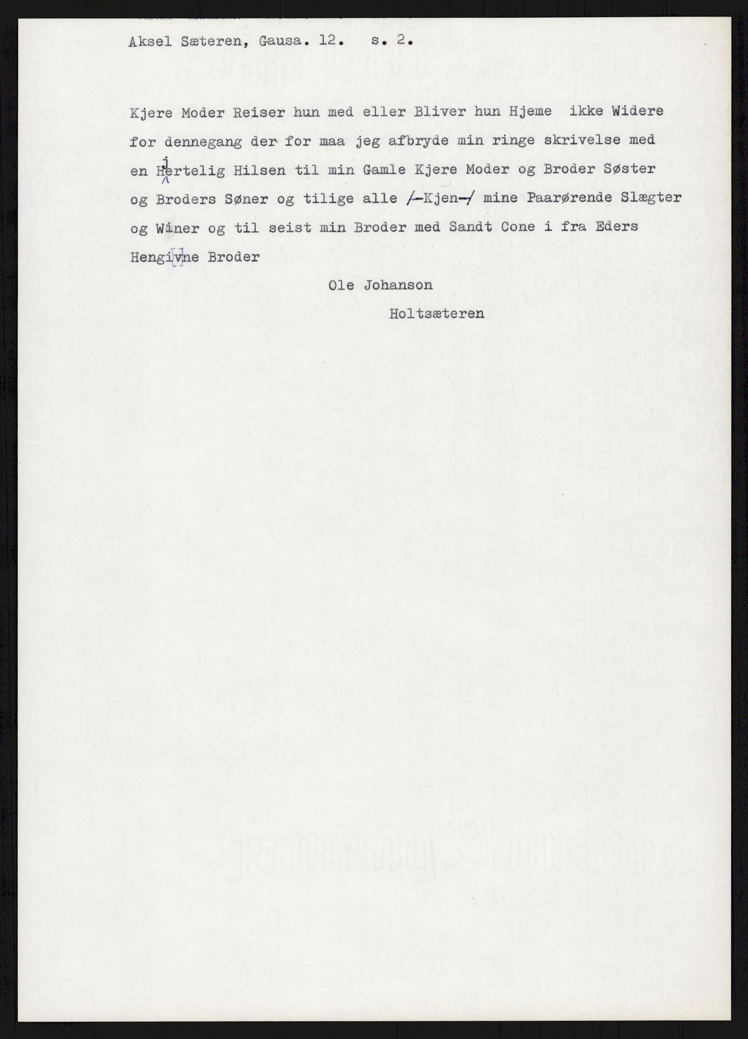 Samlinger til kildeutgivelse, Amerikabrevene, AV/RA-EA-4057/F/L0015: Innlån fra Oppland: Sæteren - Vigerust, 1838-1914, s. 103